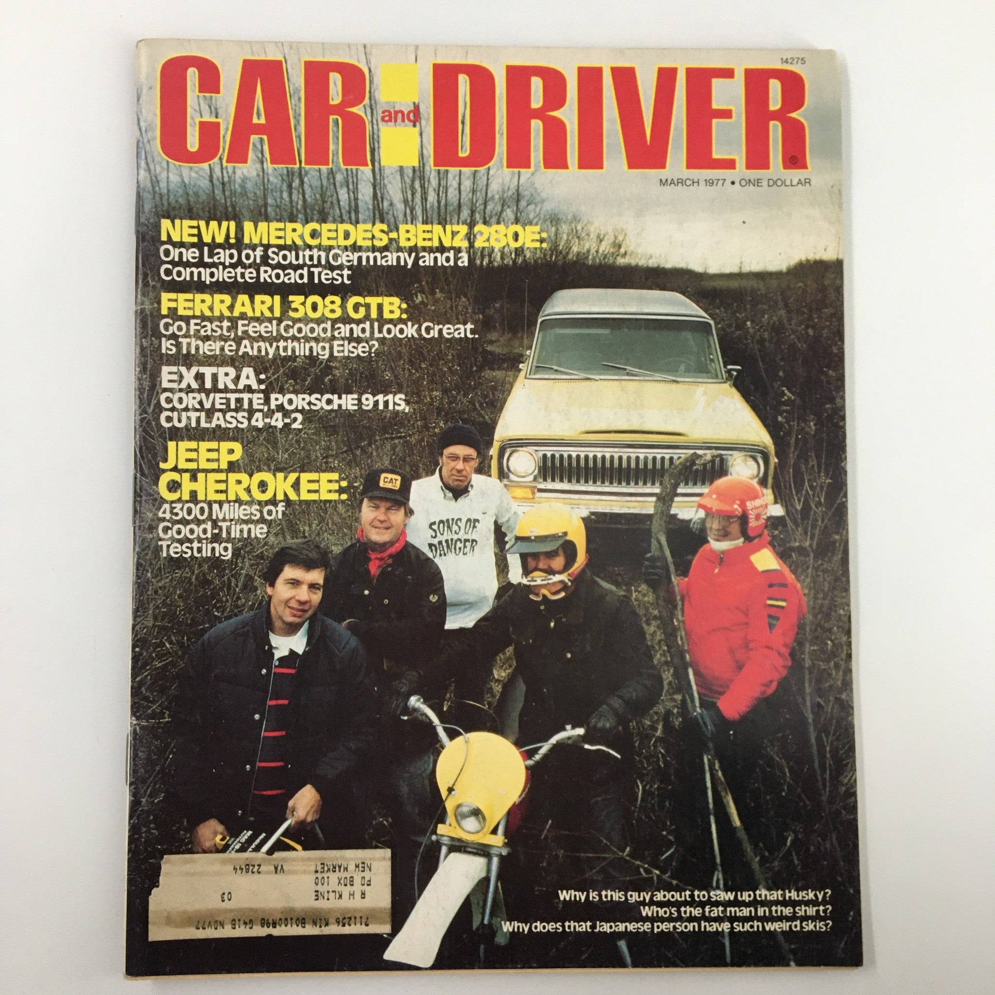 VTG Car and Driver Magazine March 1977 Mercedes-Benz 280E & Ferrari 308 GTB