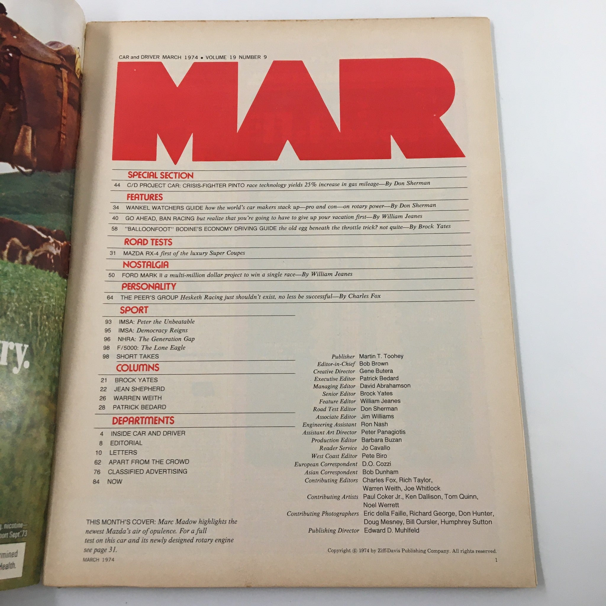 VTG Car and Driver Magazine March 1974 The First Test of Mazda RX-4