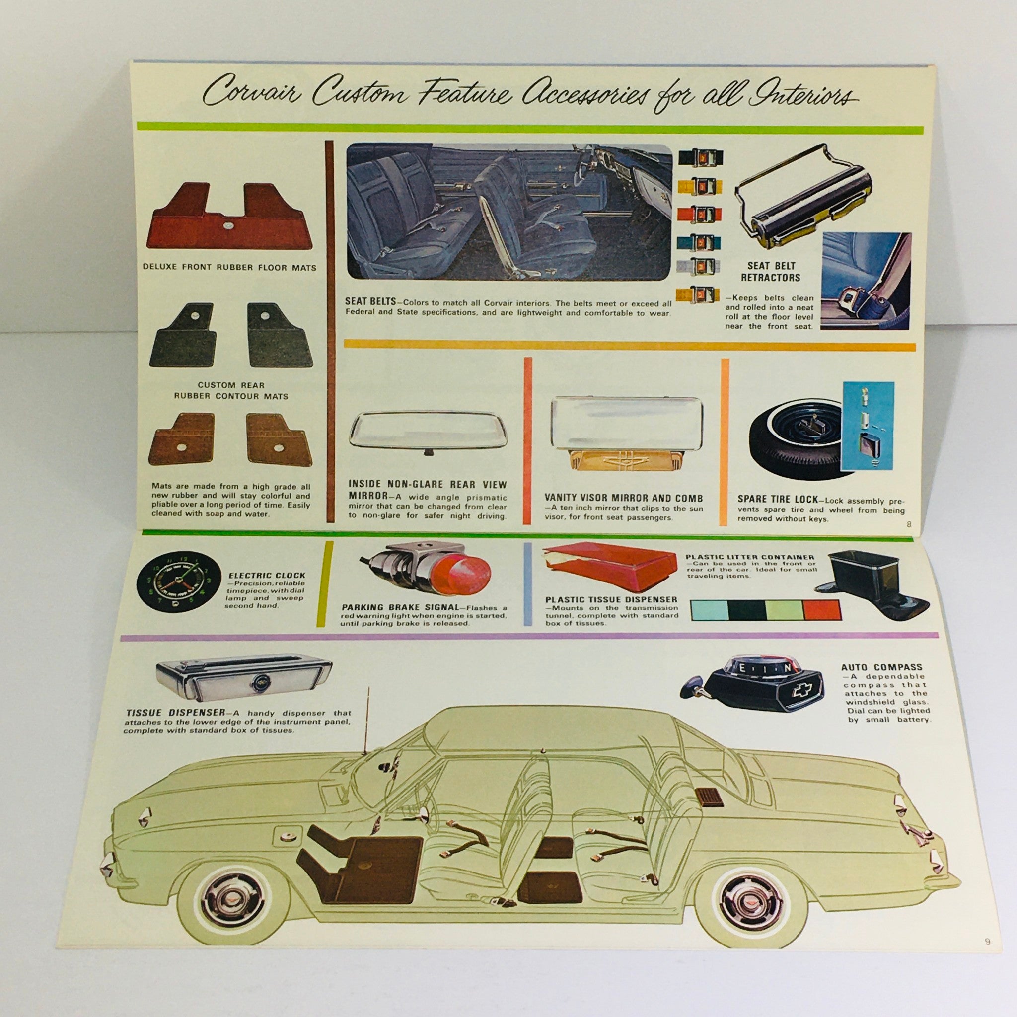 1965 Corvair Custom Features Accessories Dealership Car Auto Brochure Catalog