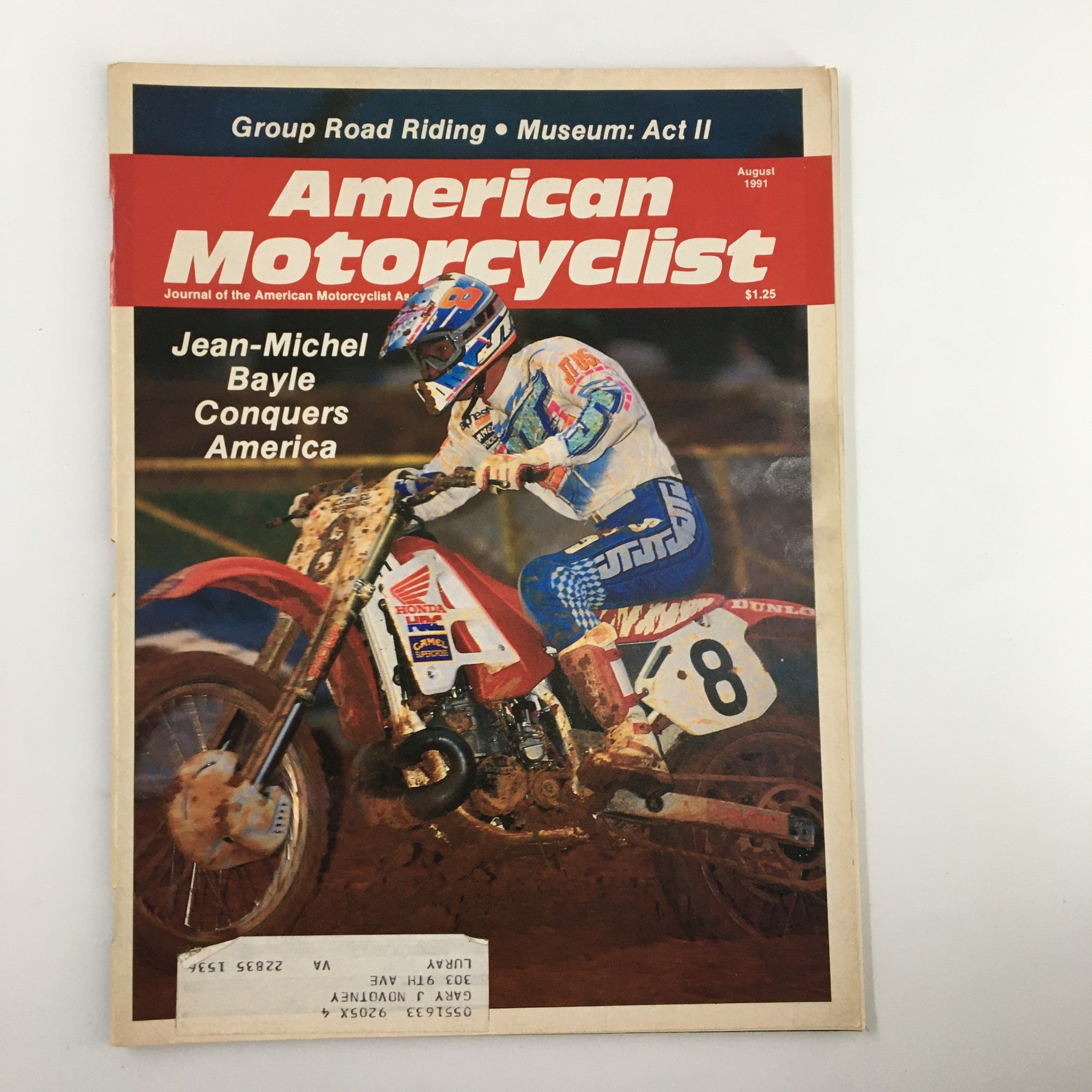 American Motorcyclist Magazine August 1991 Jean-Michel Bayle Conquers America