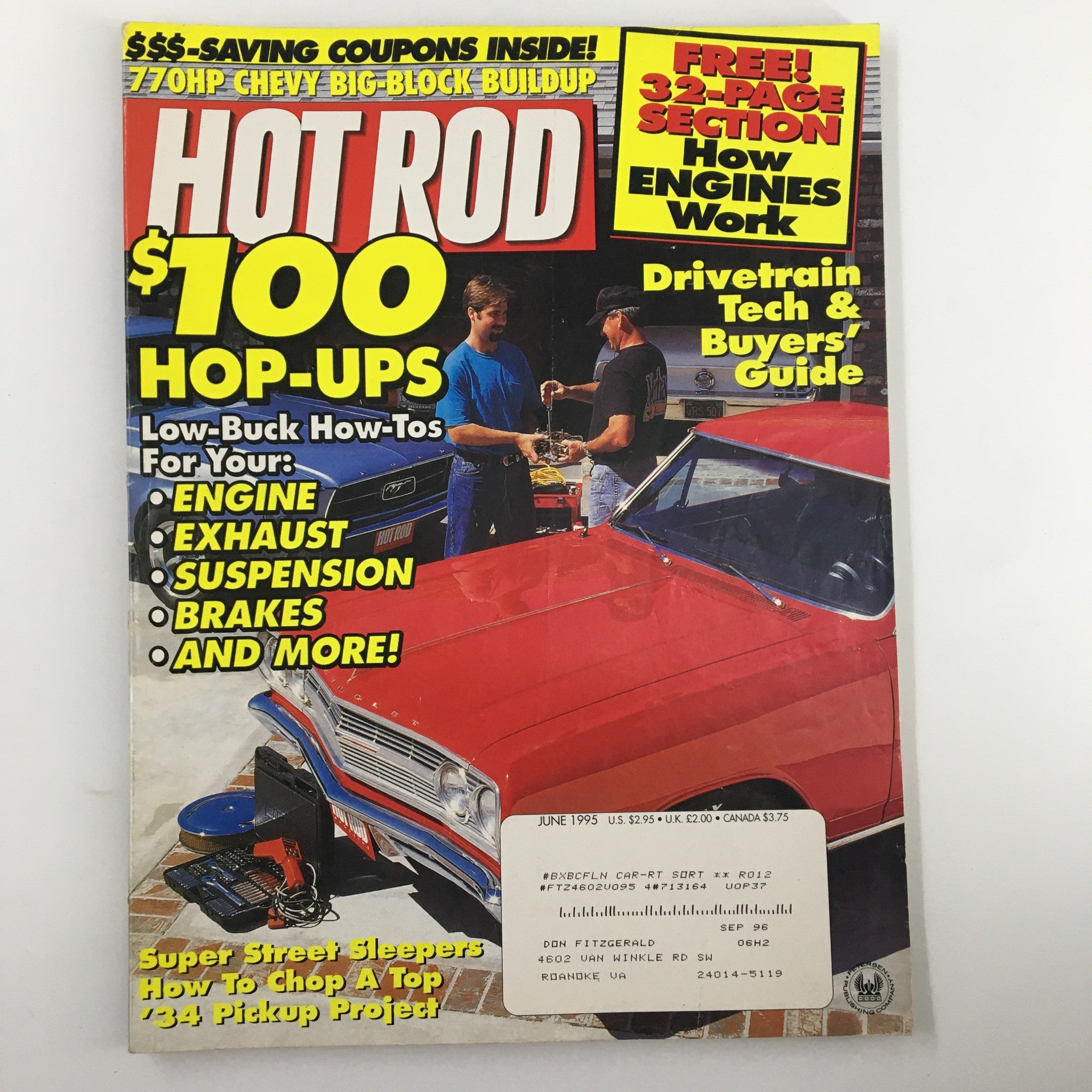 VTG Hot Rod Magazine June 1995 How Engine Works Drivetrain Tech & Buyer's Guide