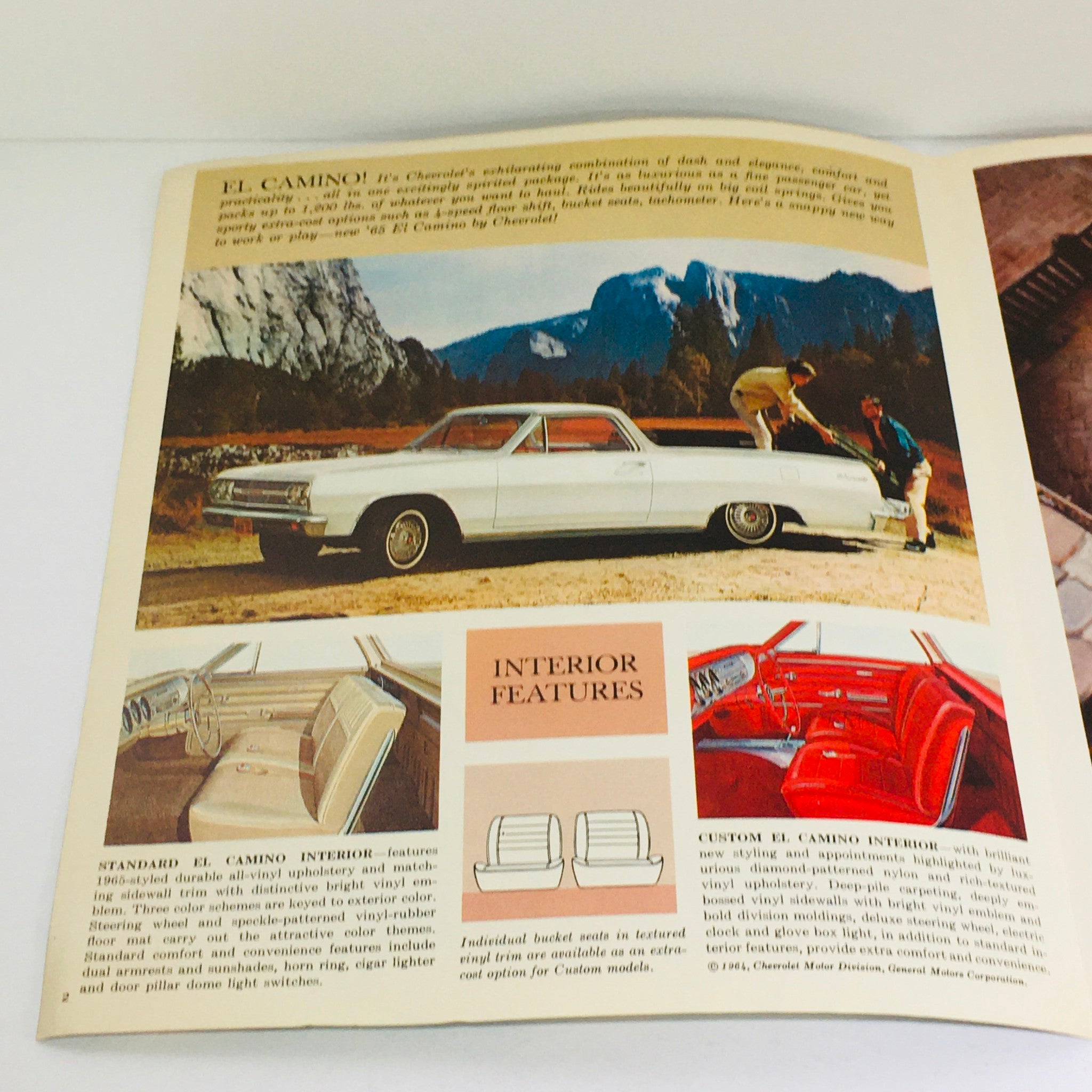 1965 Chevrolet El Camino Specifications Dealership Car Auto Brochure Catalog