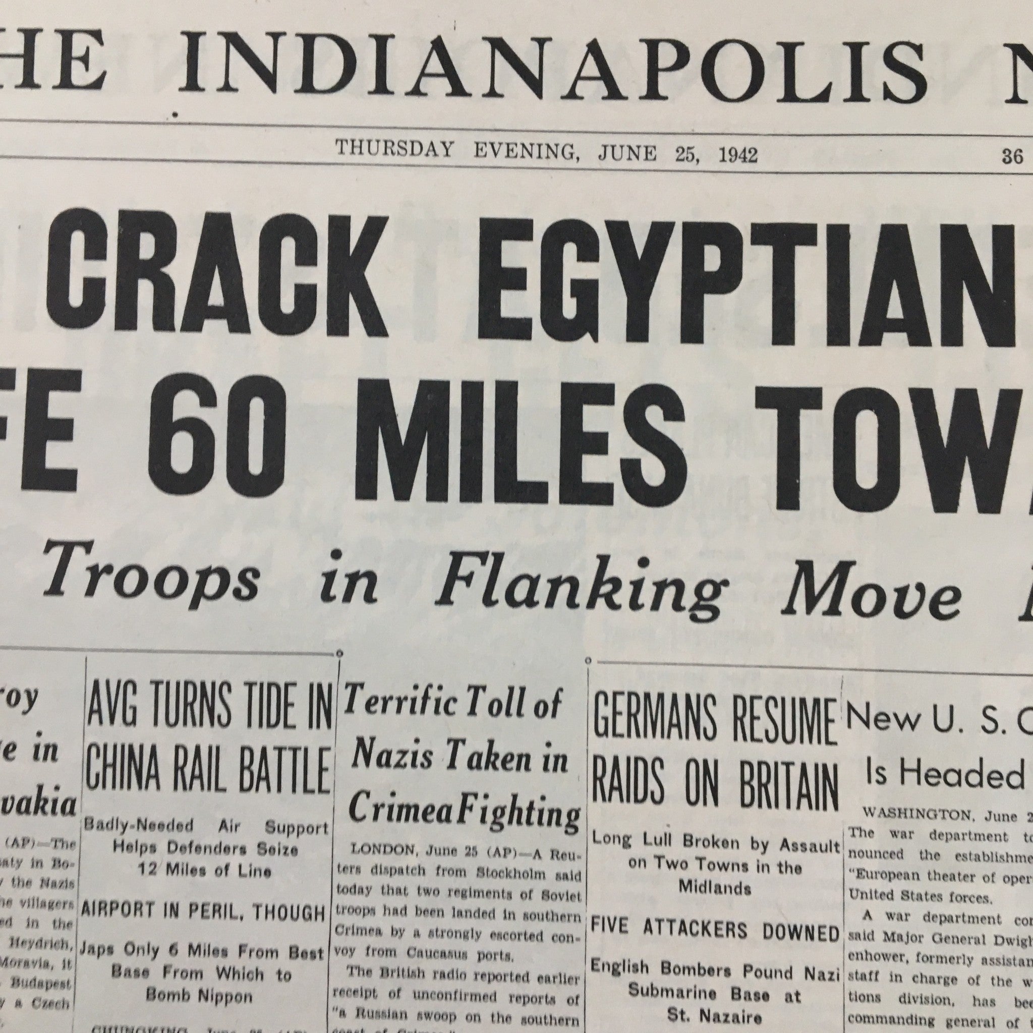 VTG The Indianapolis News December 8 1941 Congress Votes War No Label