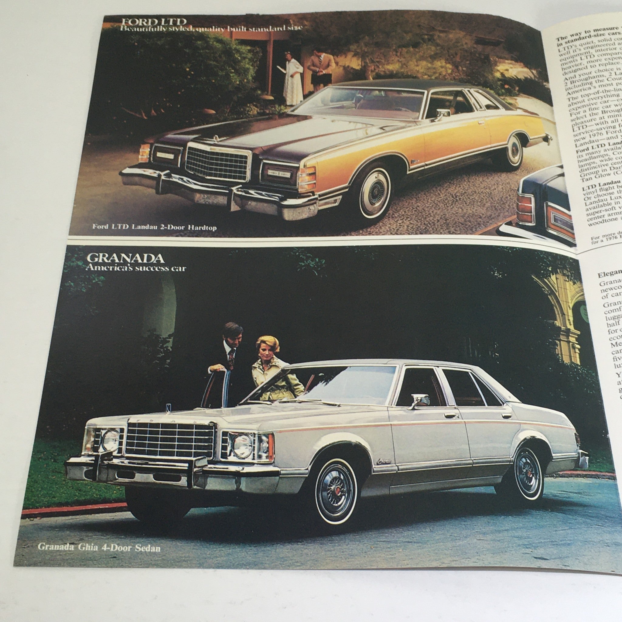 1976 Ford LTD, Granada Ghia Thunderbird Specifications Car Auto Brochure Catalog