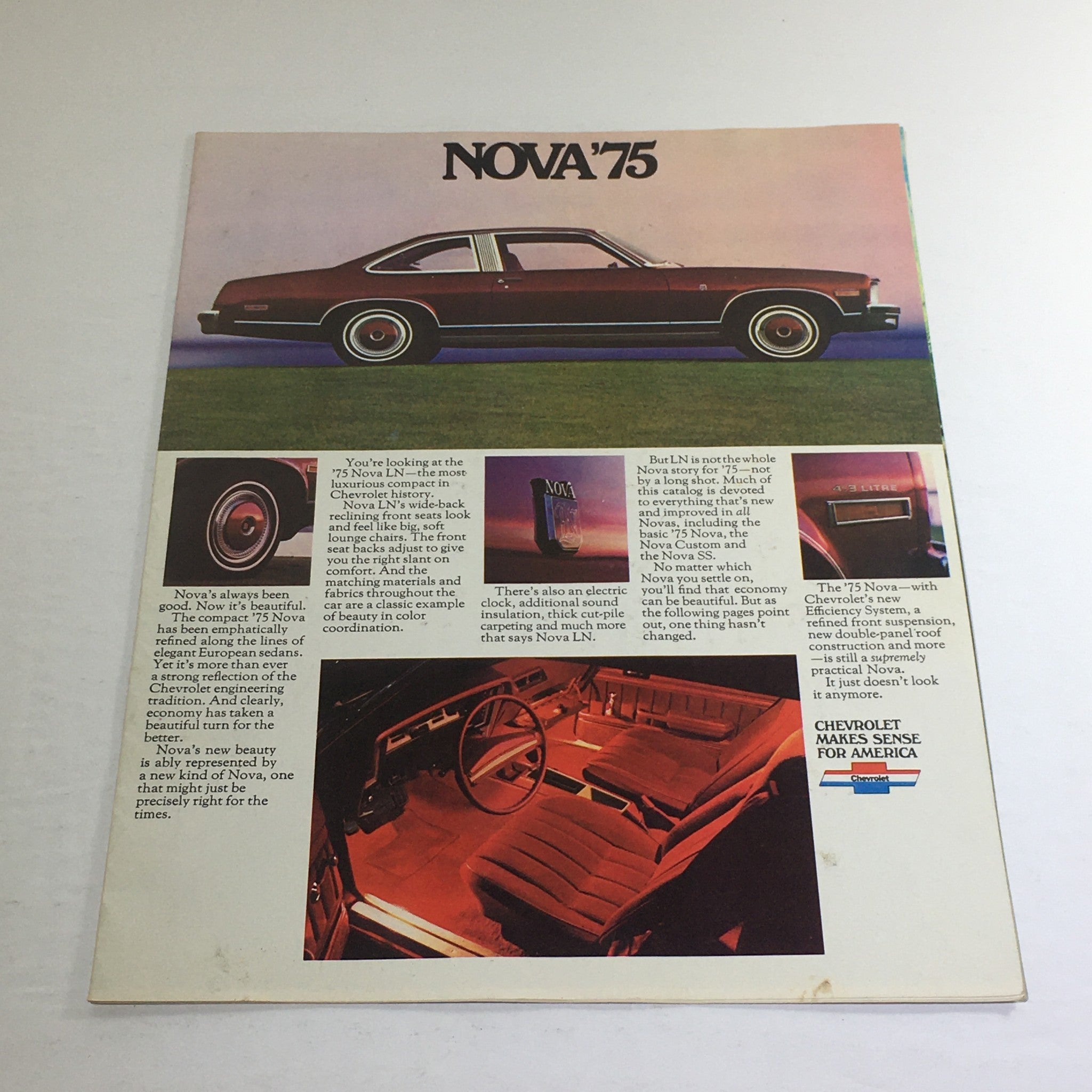 1975 Nova LN by Chevrolet Work Sheet Dealership Car Auto Brochure Catalog