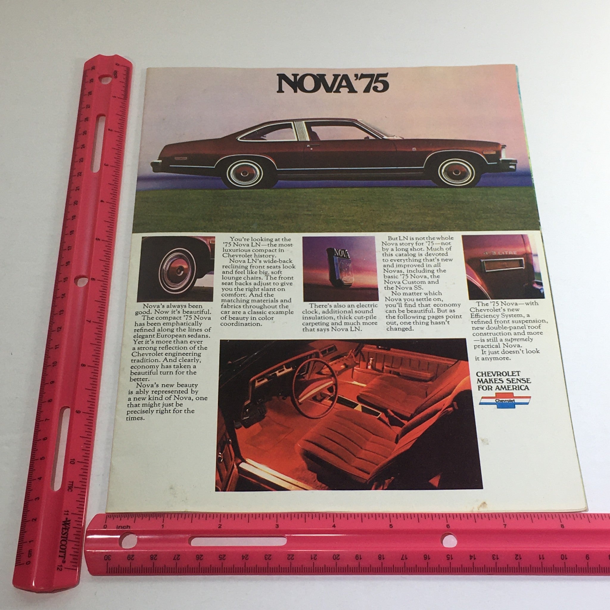 1975 Nova LN by Chevrolet Work Sheet Dealership Car Auto Brochure Catalog