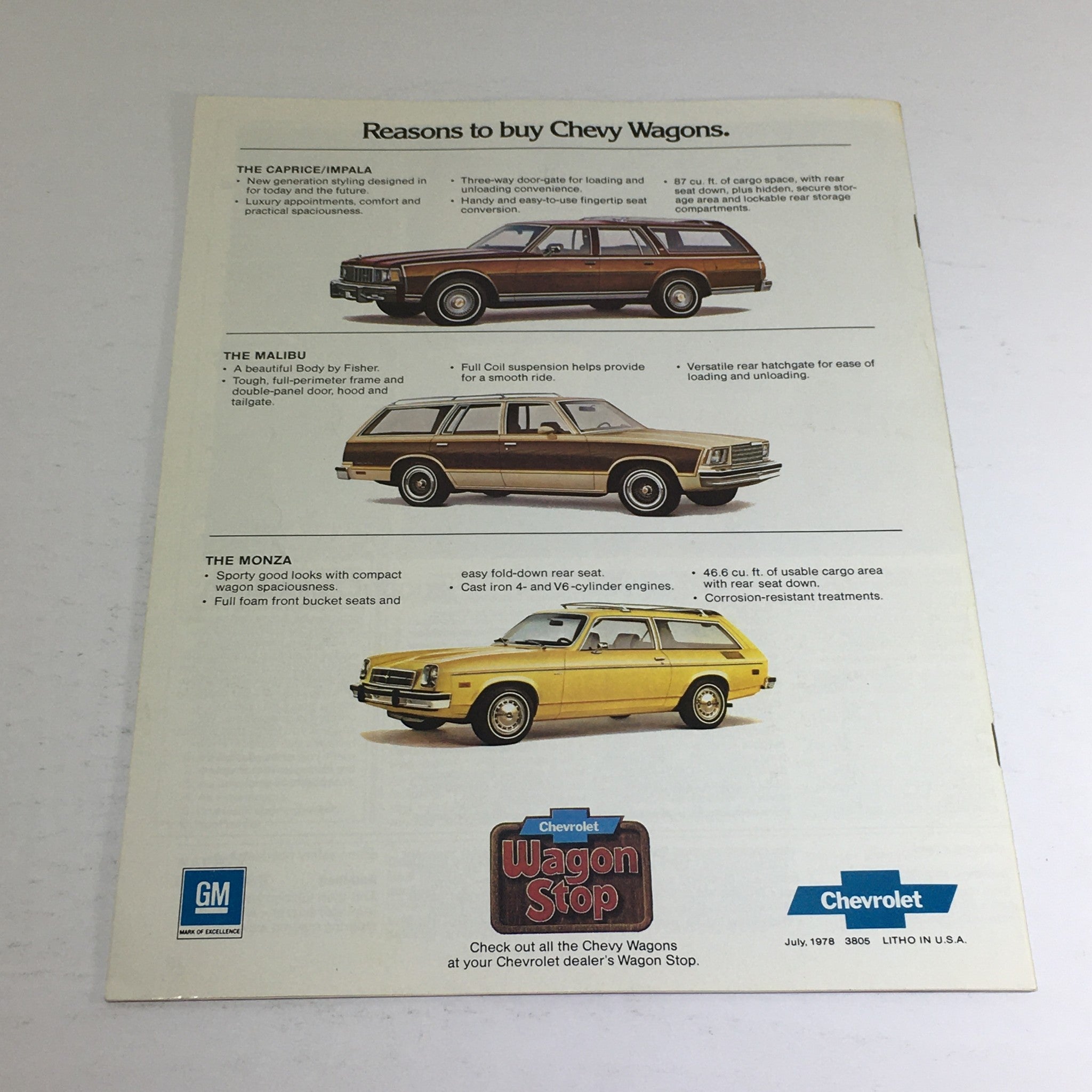 1979 Chevrolet Caprice & Impala Wagons Specifications Car Auto Brochure Catalog