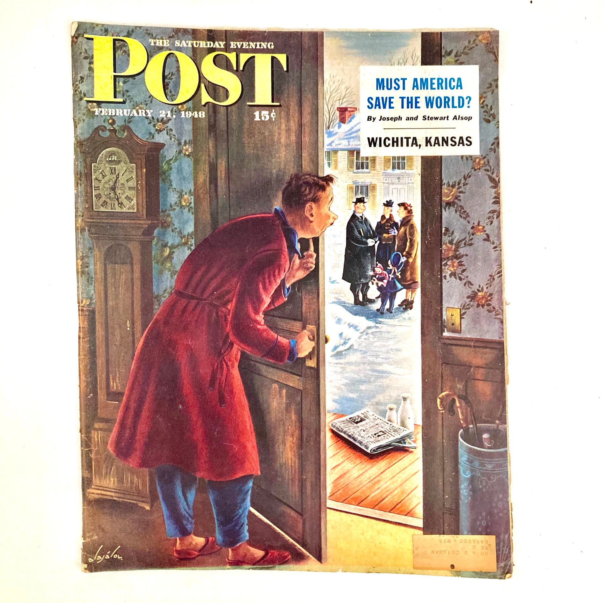 Saturday Evening Post Magazine February 21 1948 Ilustrated Cover Alajalov