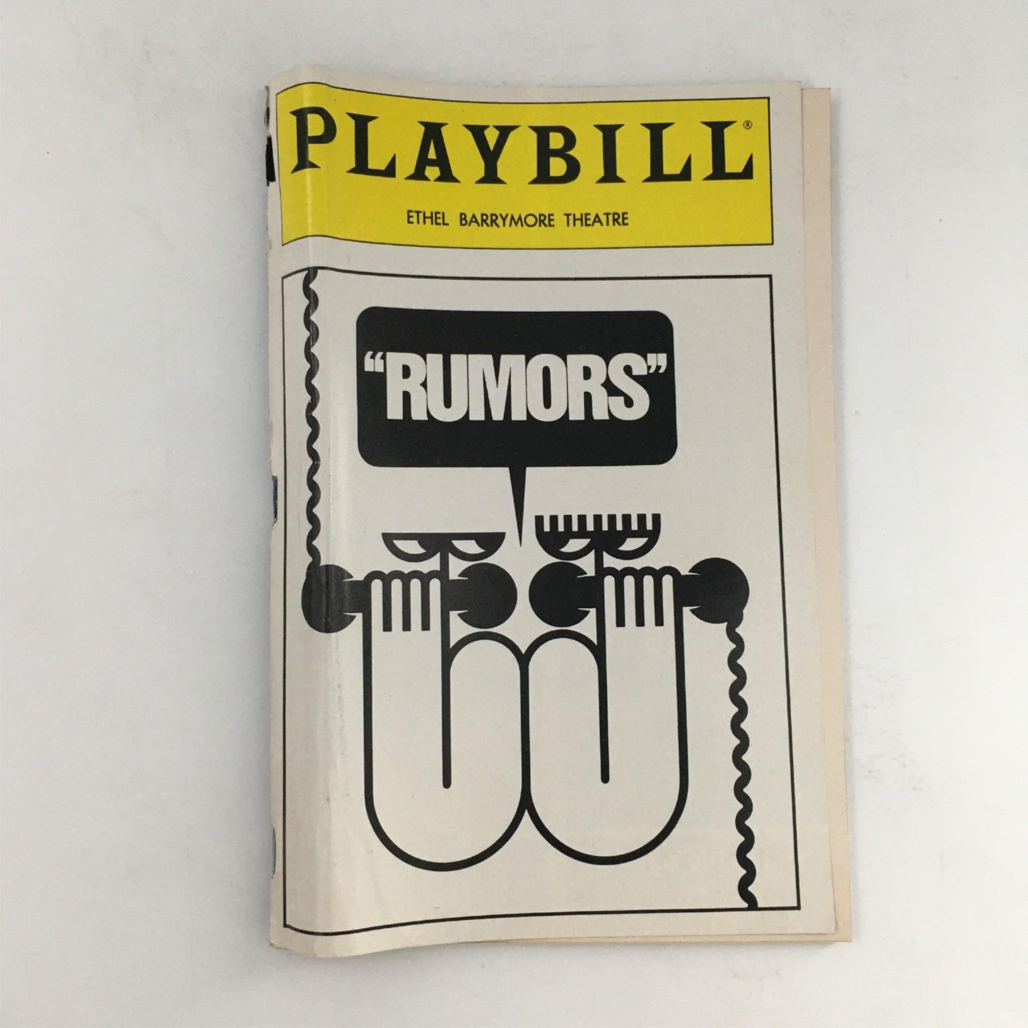 1989 Playbill Rumors by Neil Simon, Gene Saks at Ethel Barrymore Theatre