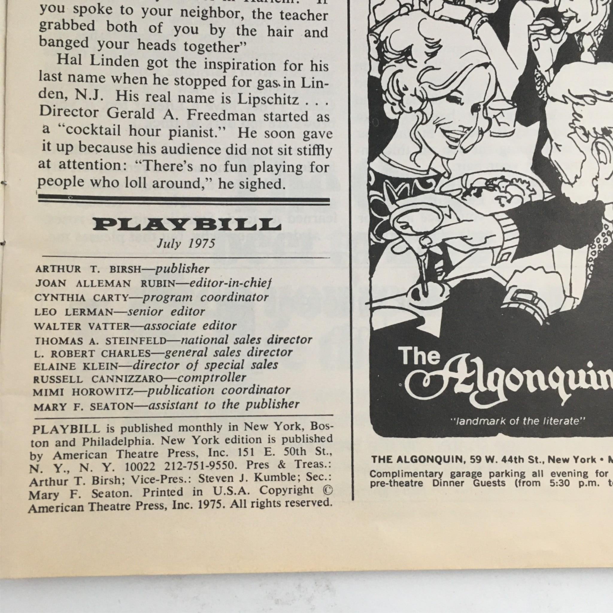 1975 Playbill The Ritz by Terrence McNally, Robert Drivas by Longacre Theatre