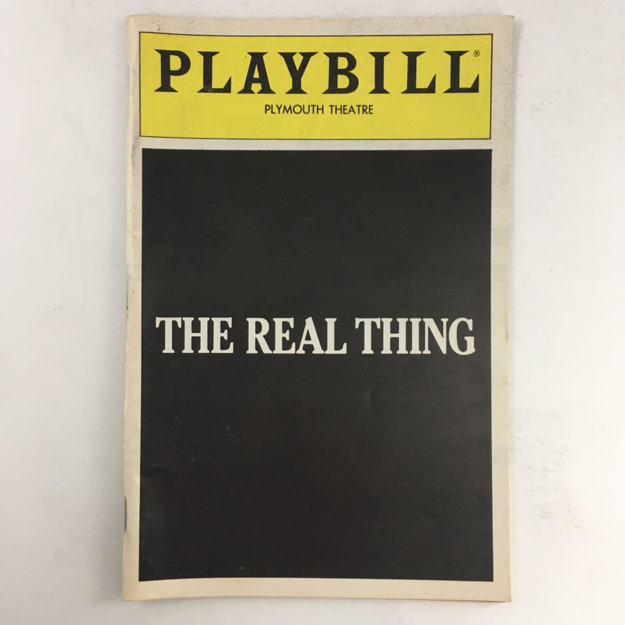 Playbill The Real Thing by Tom Stoppard, Mike Nichols at Plymouth Theatre