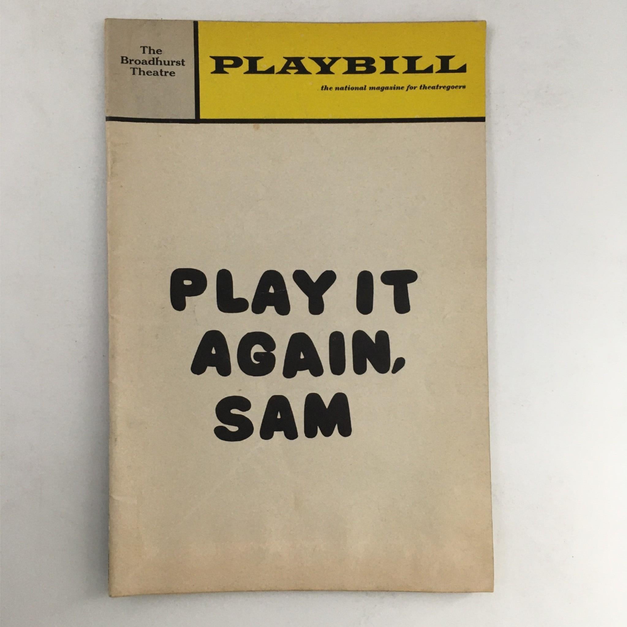 1969 Playbill Play It Again, Sam by Woody Allen, Joseph Hardy at Broadhurst