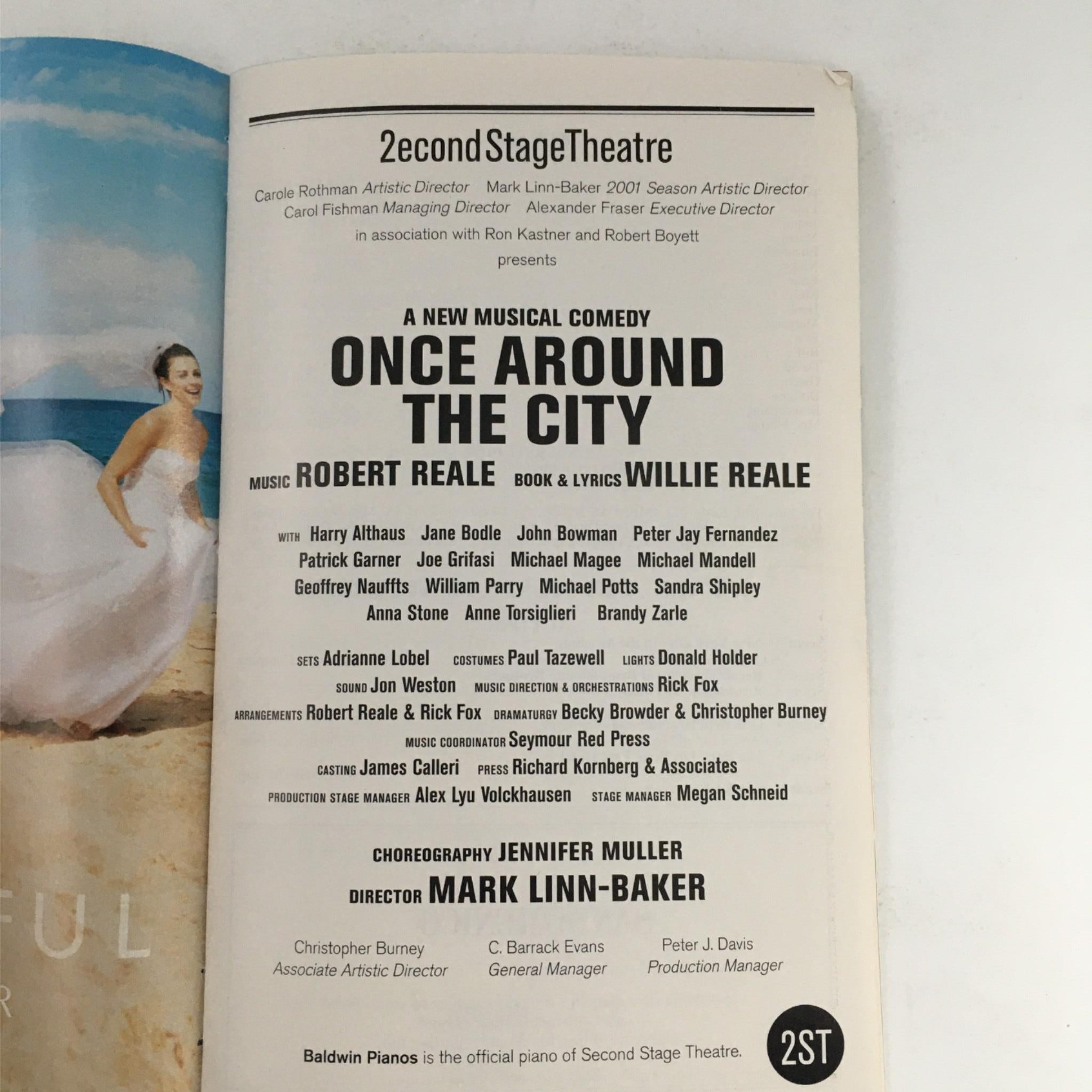 2001 Playbill Once Around The City by Mark Linn-Baker at Second Stage Theatre