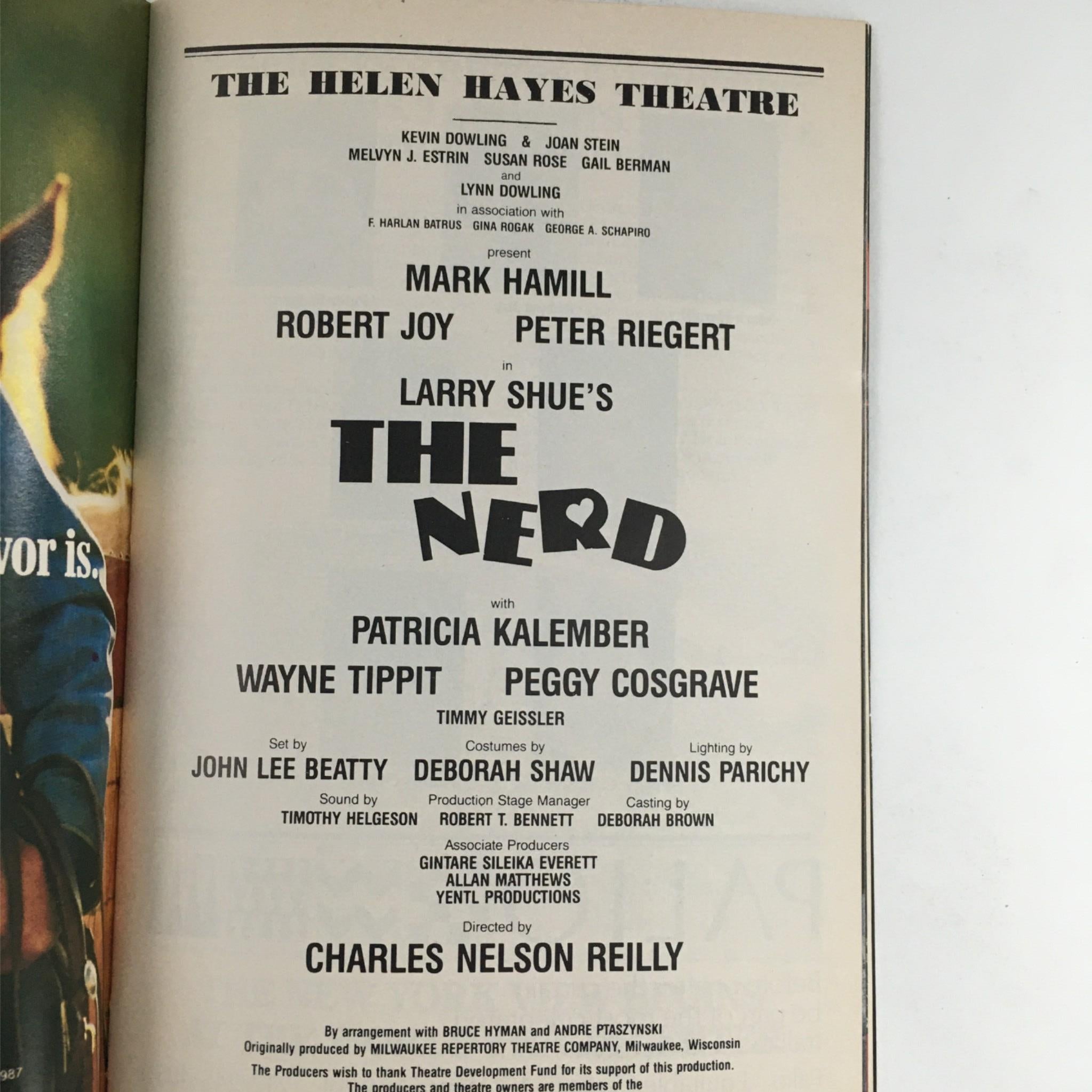 1987 Playbill The Nerd by Larry Shue, Charles Nelson Reilly, Helen Hayes Theatre