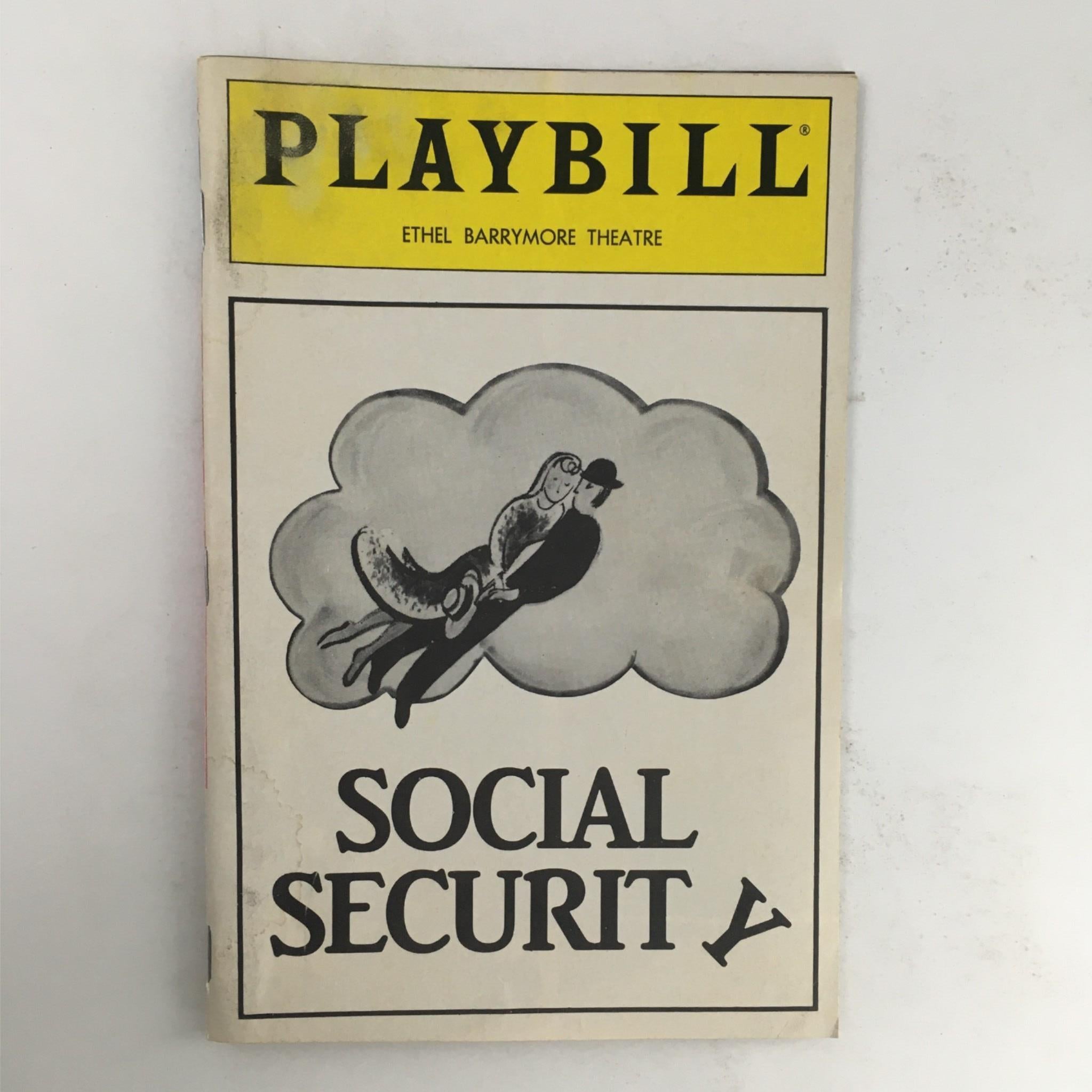 1987 Playbill Social Security by Andrew Bergman, Mike Nichols at Ethel Barrymore