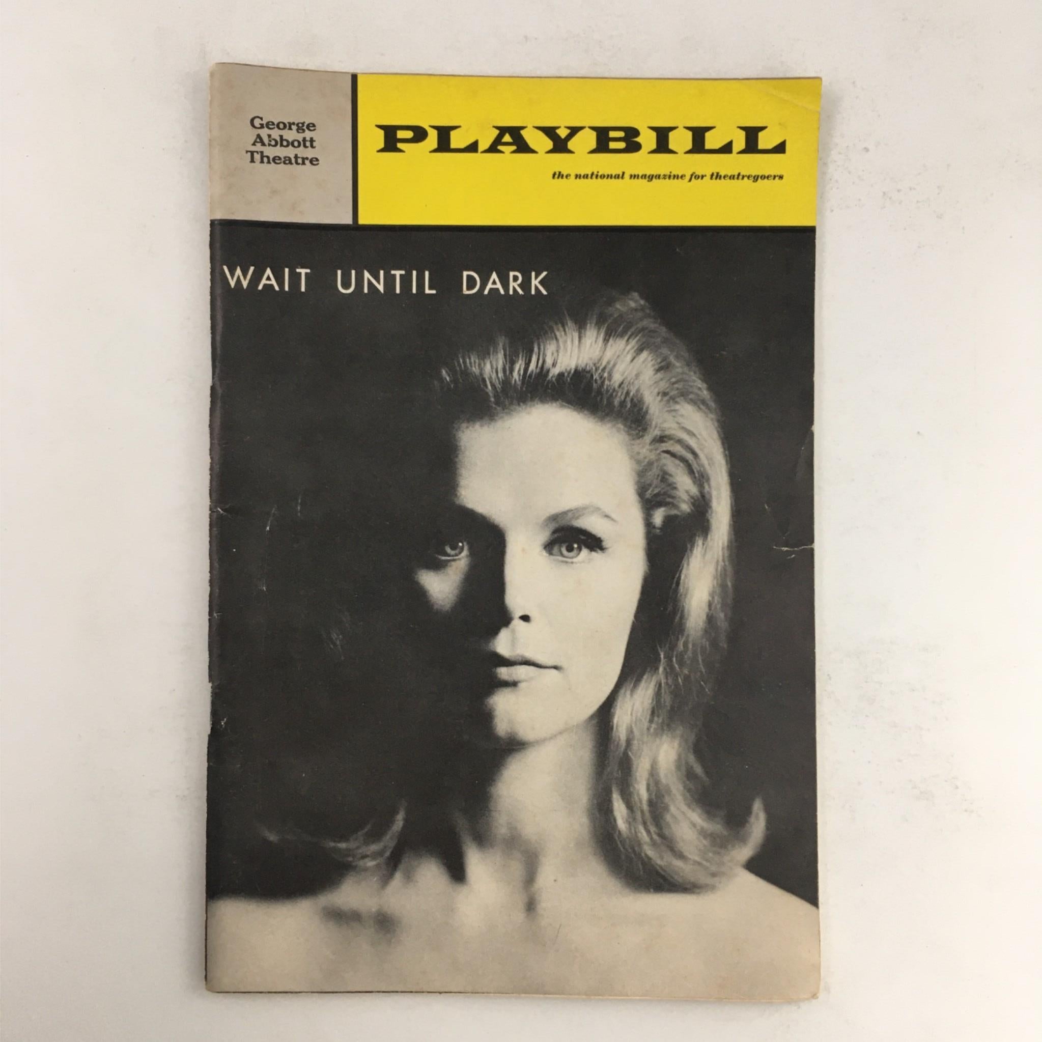 1966 Playbill Wait Until Dark Frederick Knott Arthur Penn, George Abbot Theatre