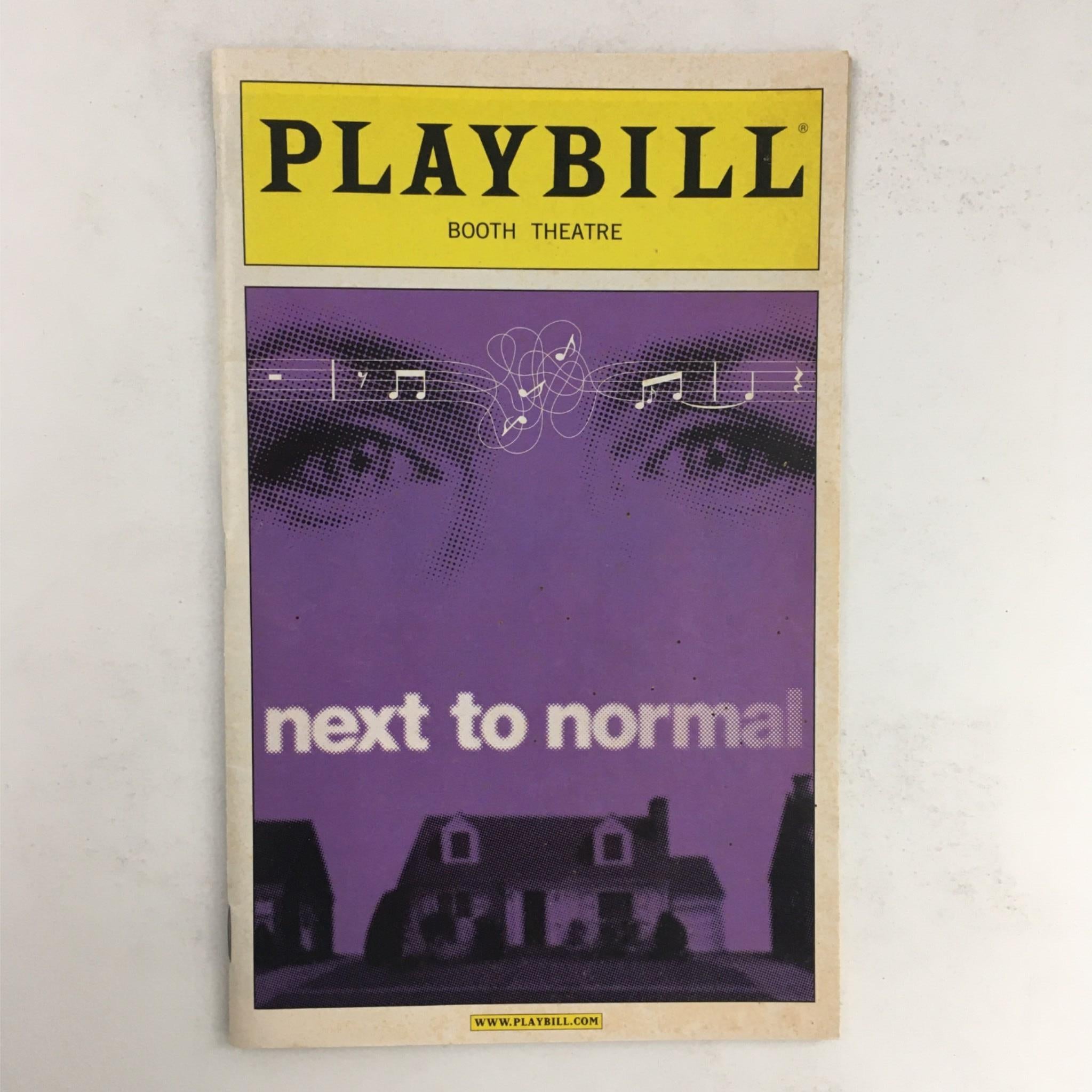 2010 Playbill Next To Normal by Brian Yorkey, Michael Greif at Booth Theatre