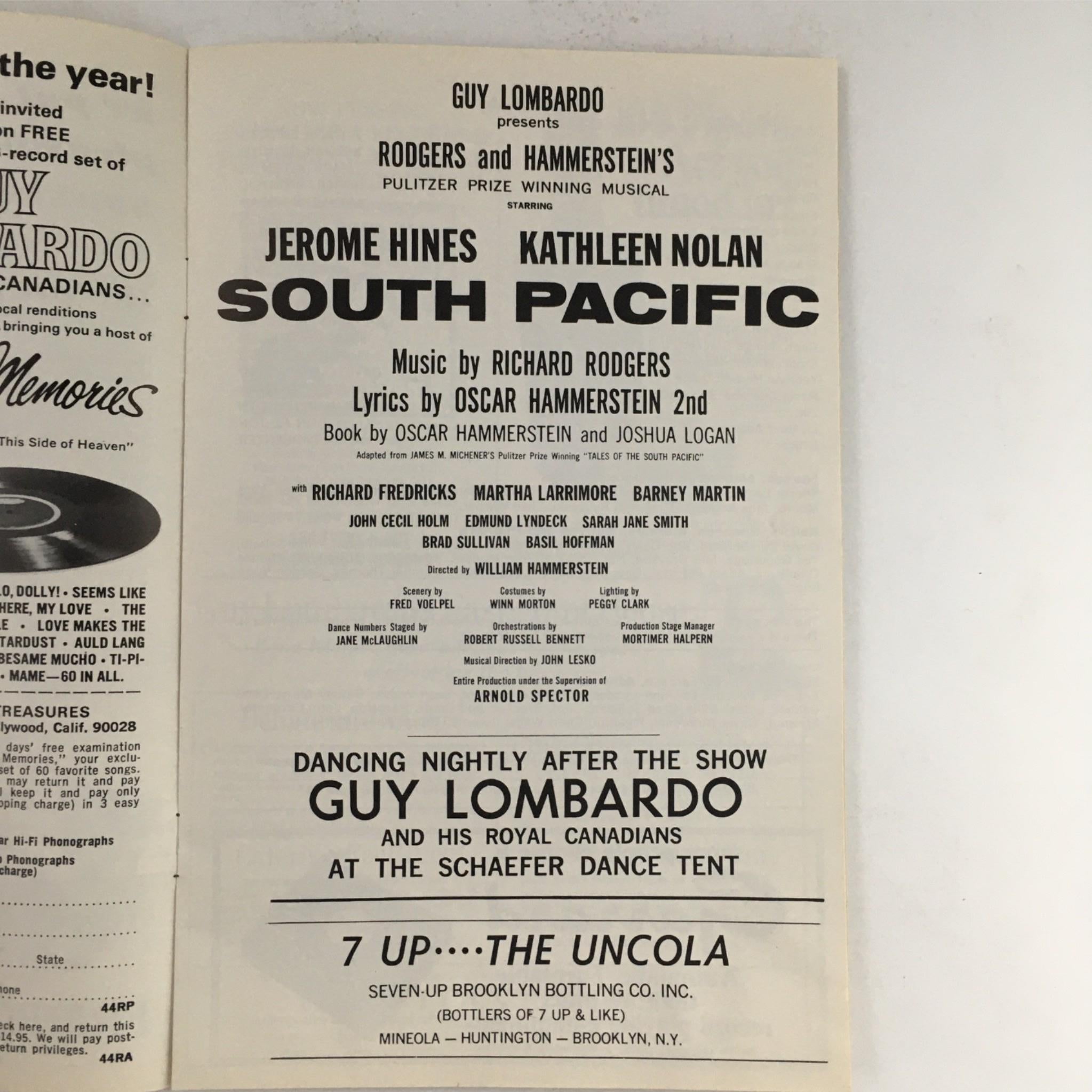 1969 Jones Beach Playgram South Pacific by Guy Lombardo at Jones Beach Theatre