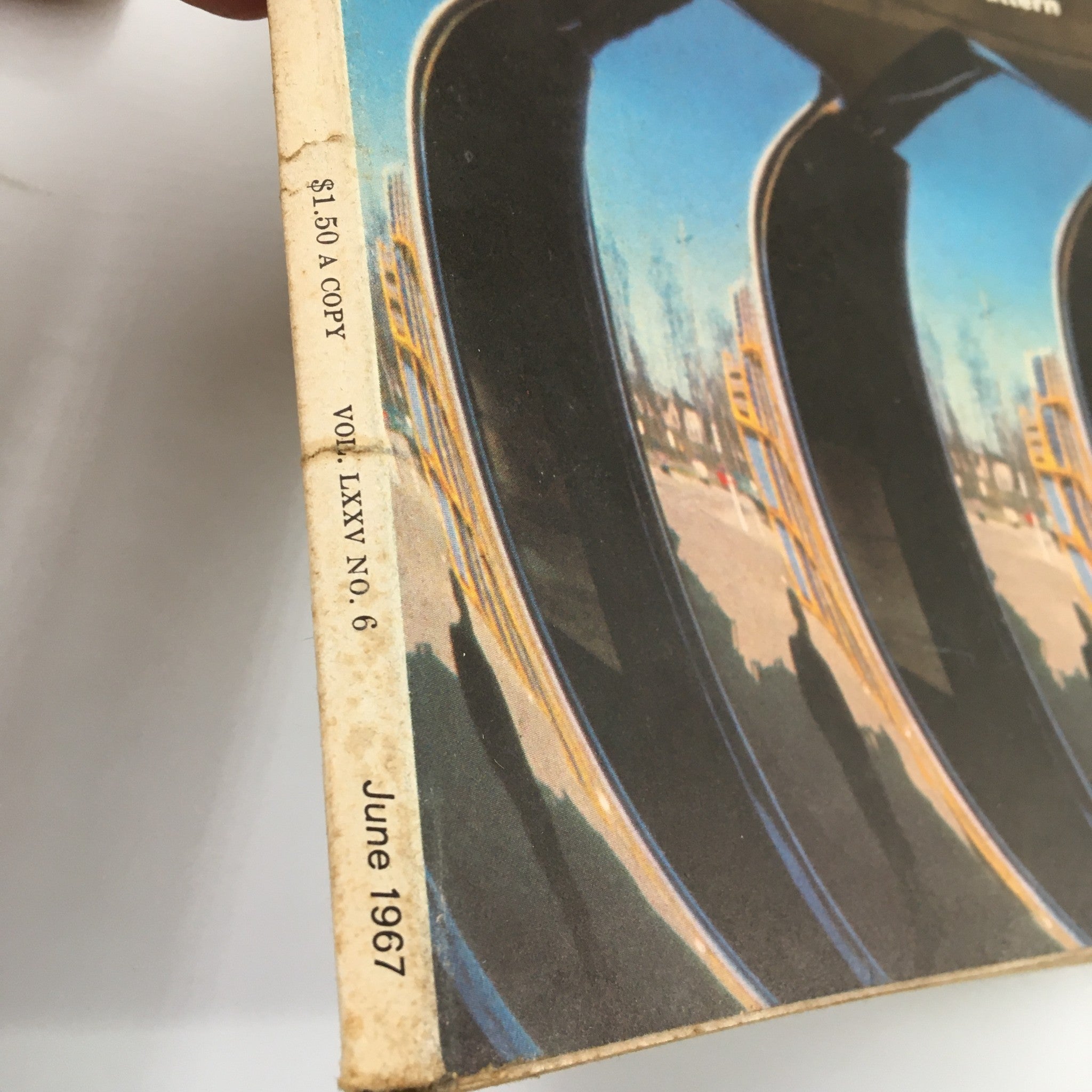 Side view of VTG Fortune Magazine June 1967 showing the publication details including issue number and date, highlighting its vintage appeal.