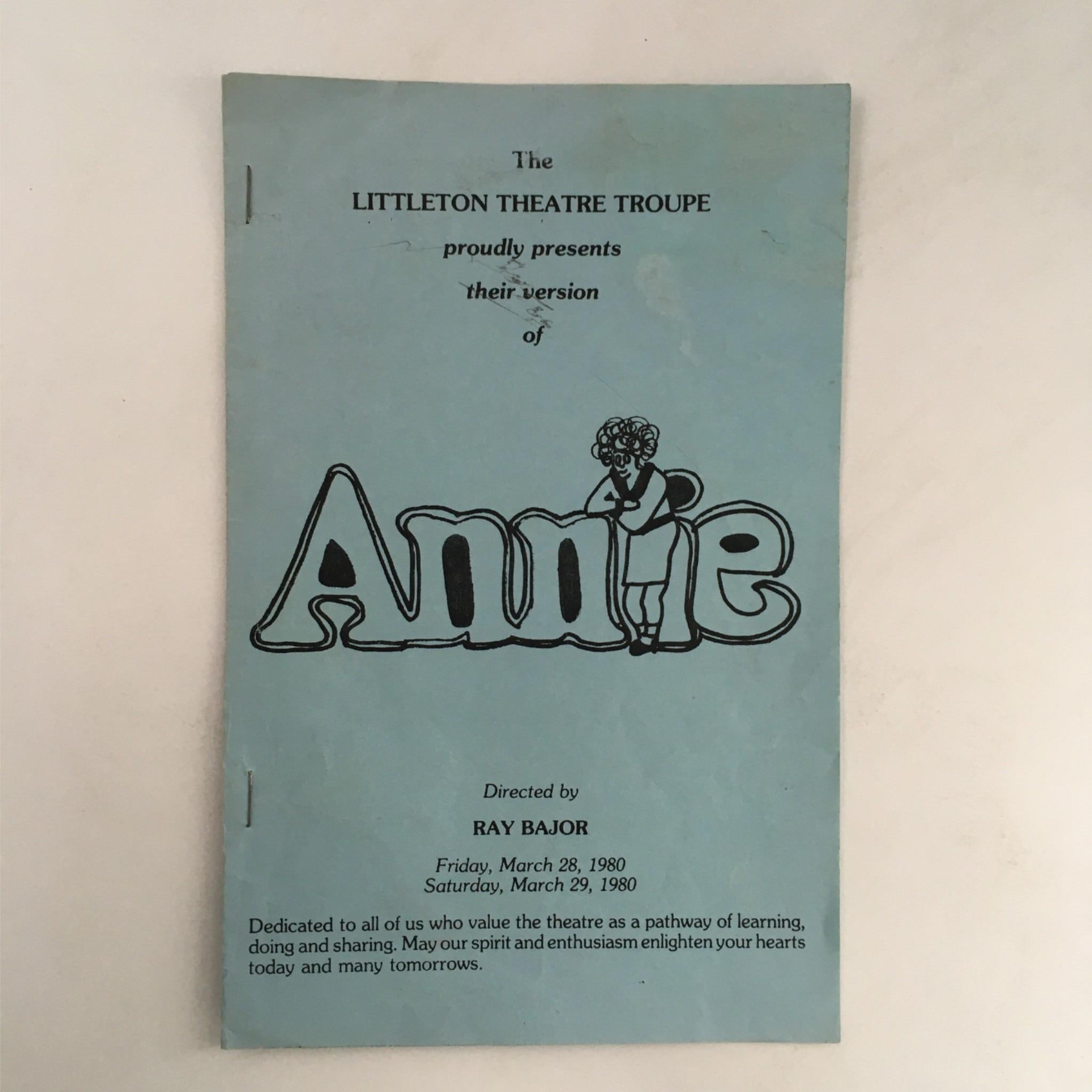 1980 Annie by Ray Bajor at Littleton Theatre Troupe