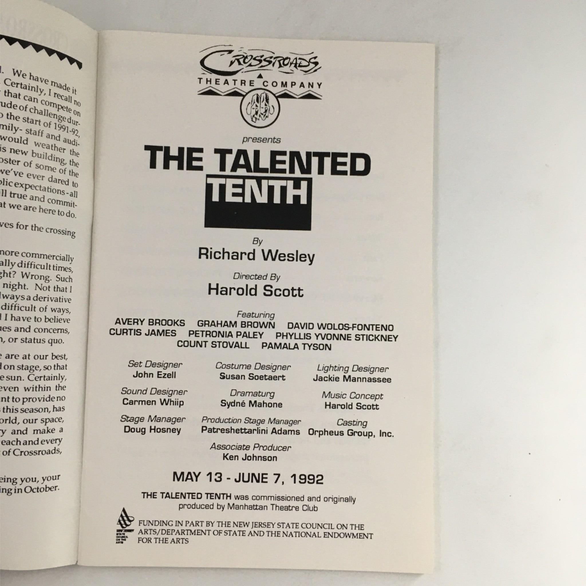 1992 The Talented Tenth by Richard Wesley, Harold Scott at Crossroads Theatre