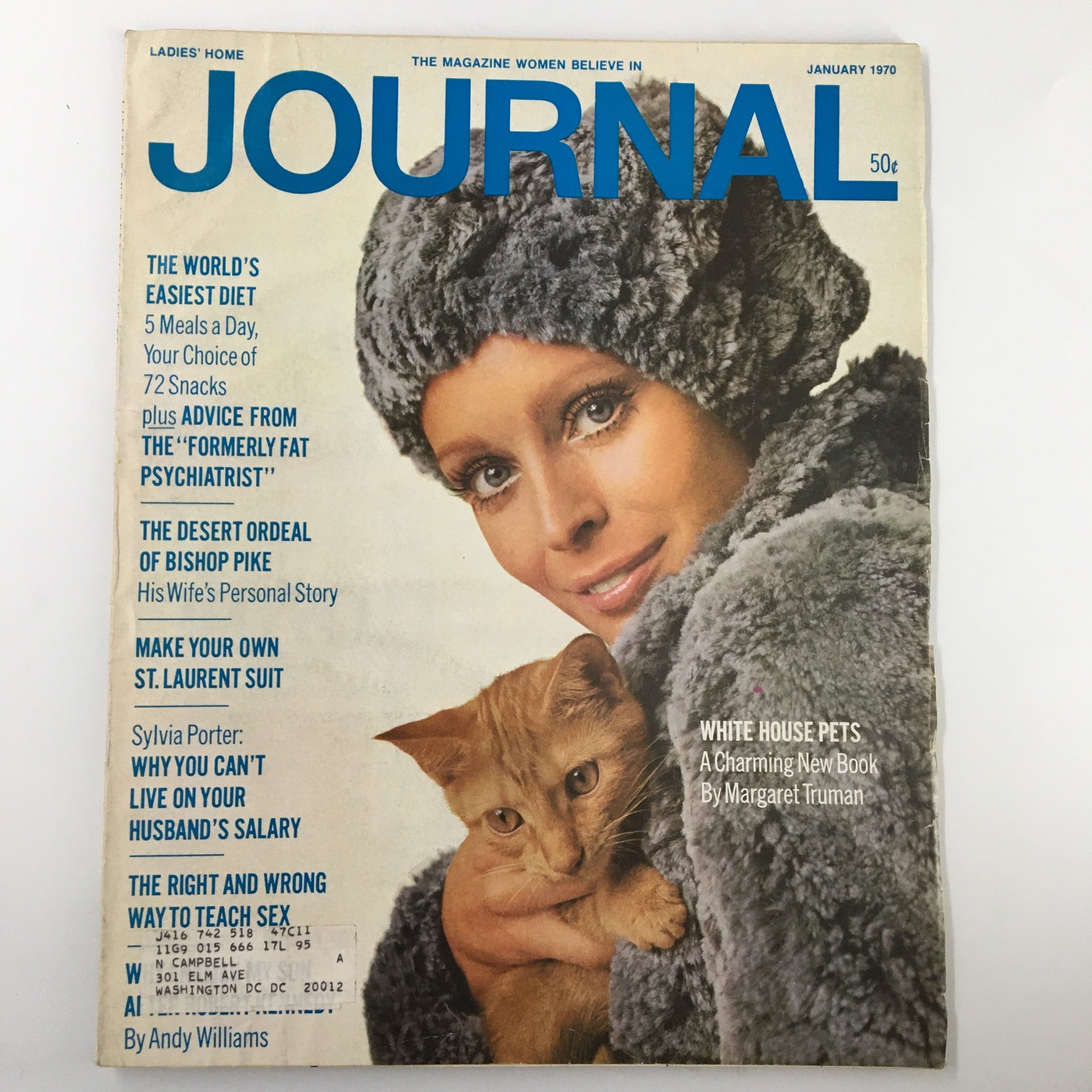 Ladies' Home Journal Magazine January 1970 White House Pets by Margaret Truman