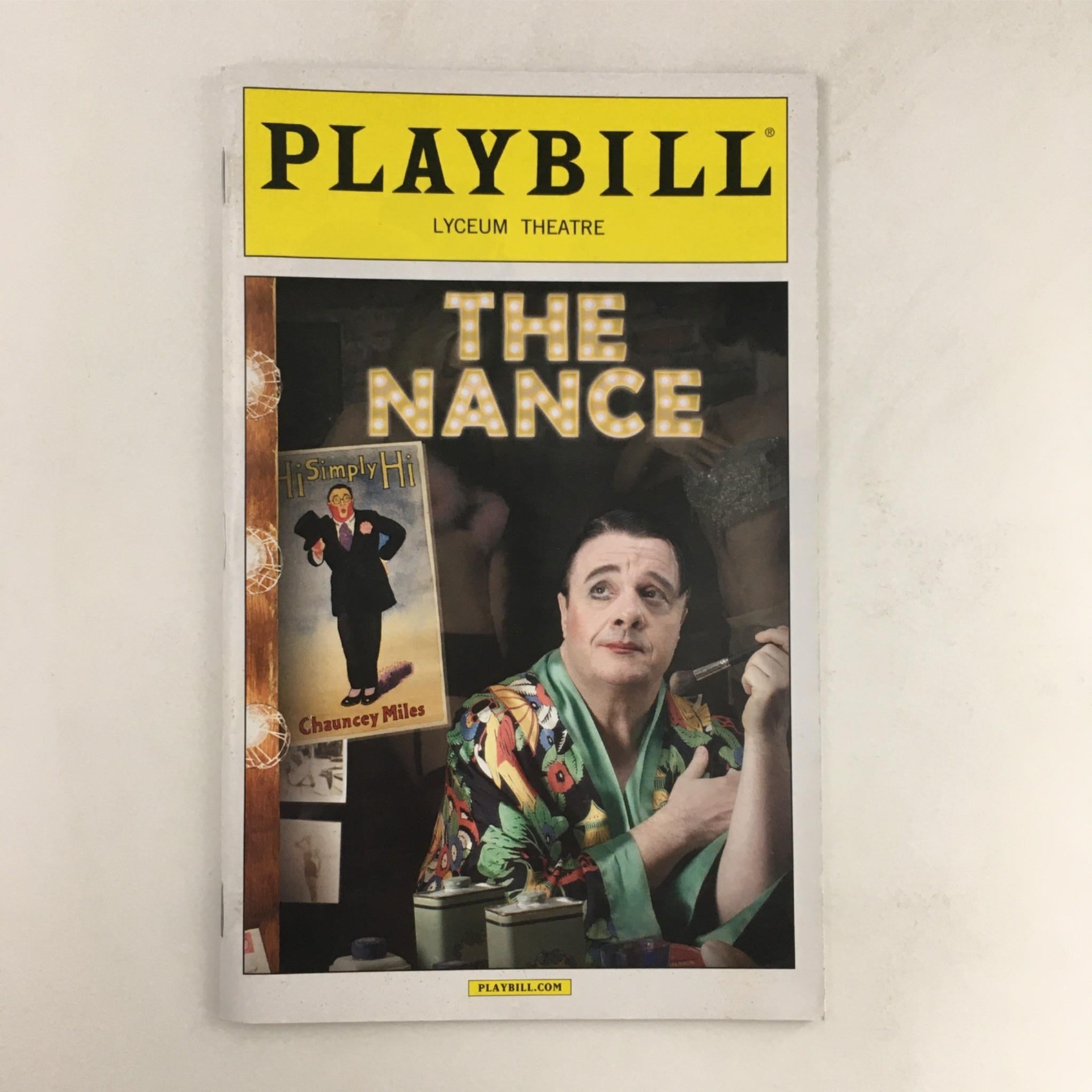 2013 Playbill The Nance by Douglas Carter Beane, Jack O'Brien, Lyceum Theatre VG