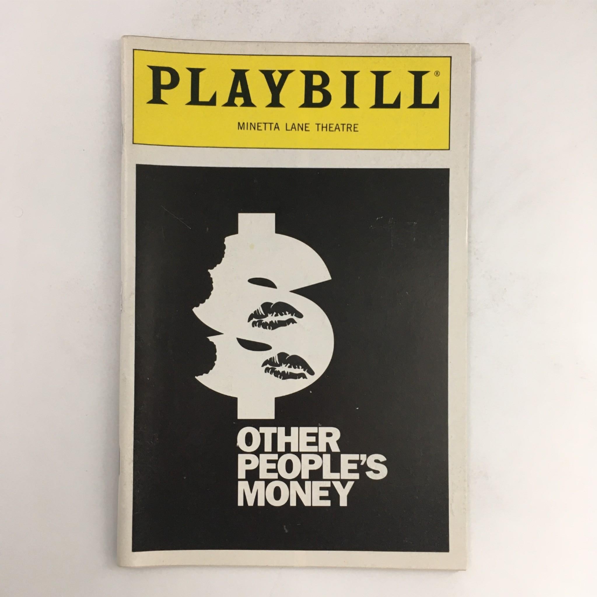 1991 Playbill Other People's Money by Jerry Sterner, Gloria Muzio VG