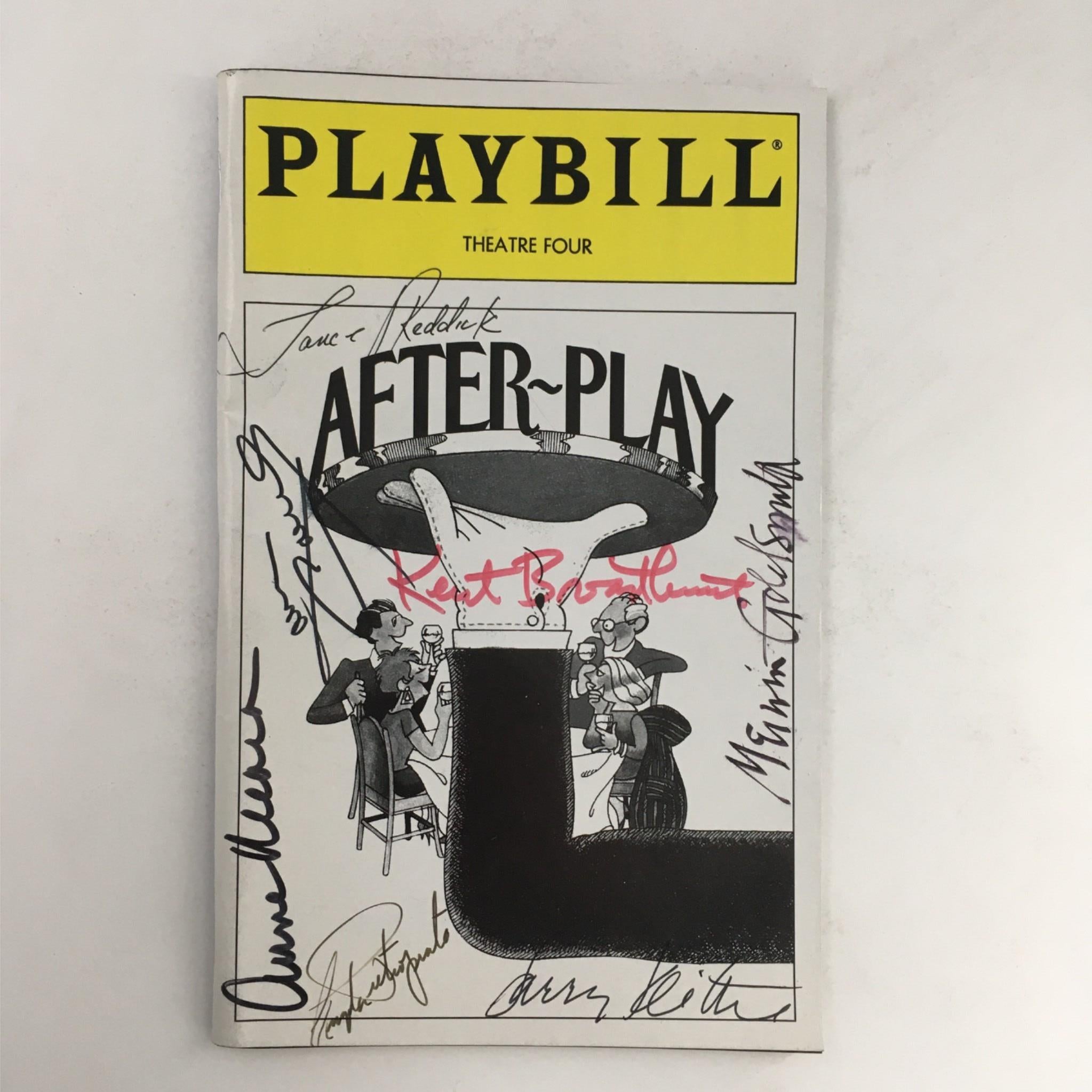 1996 Playbill After-Play Authograped by Anne Meara, David Saint Theatre Four VG