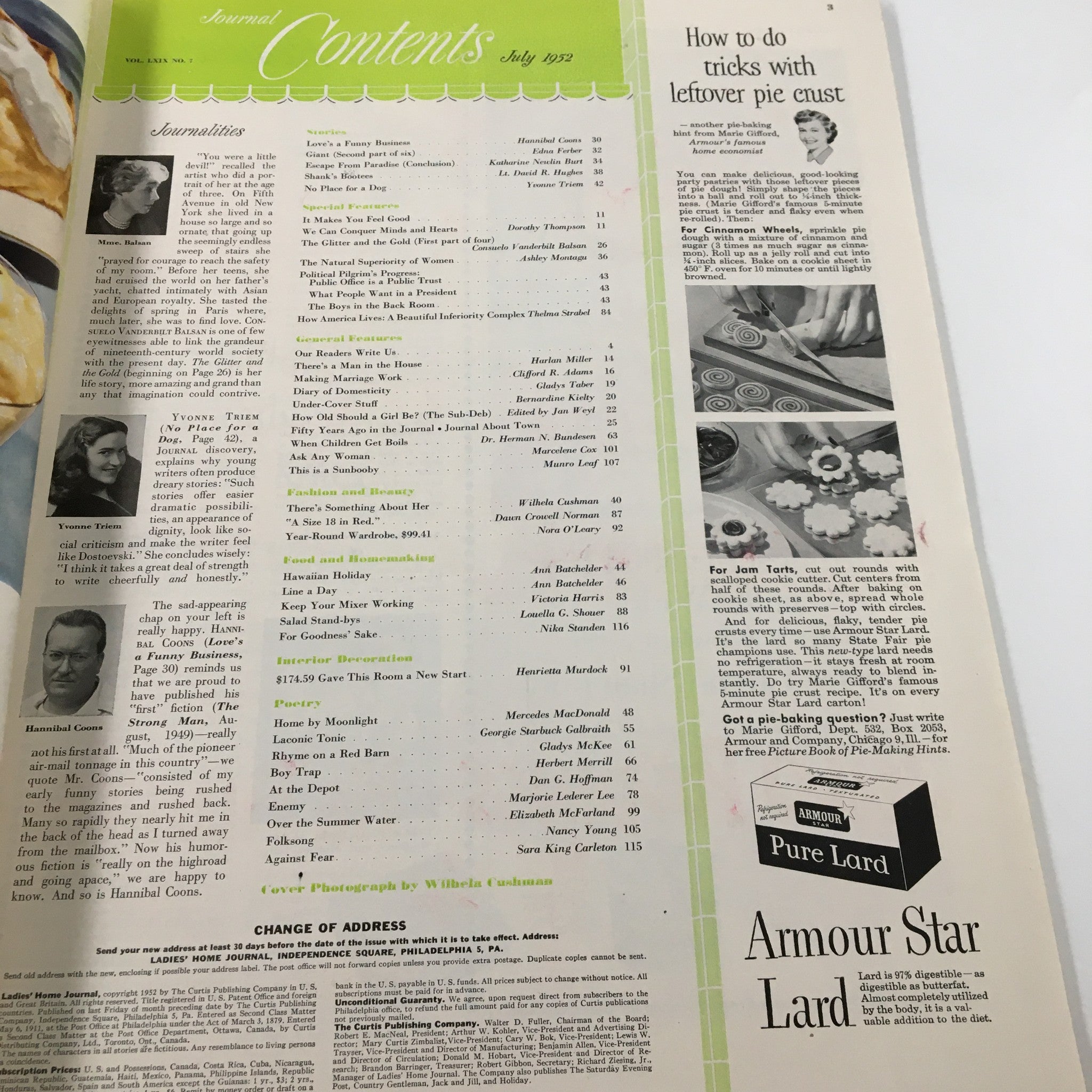 Ladies' Home Journal Magazine July 1952 The Consuelo Vanderbilt's Own Story