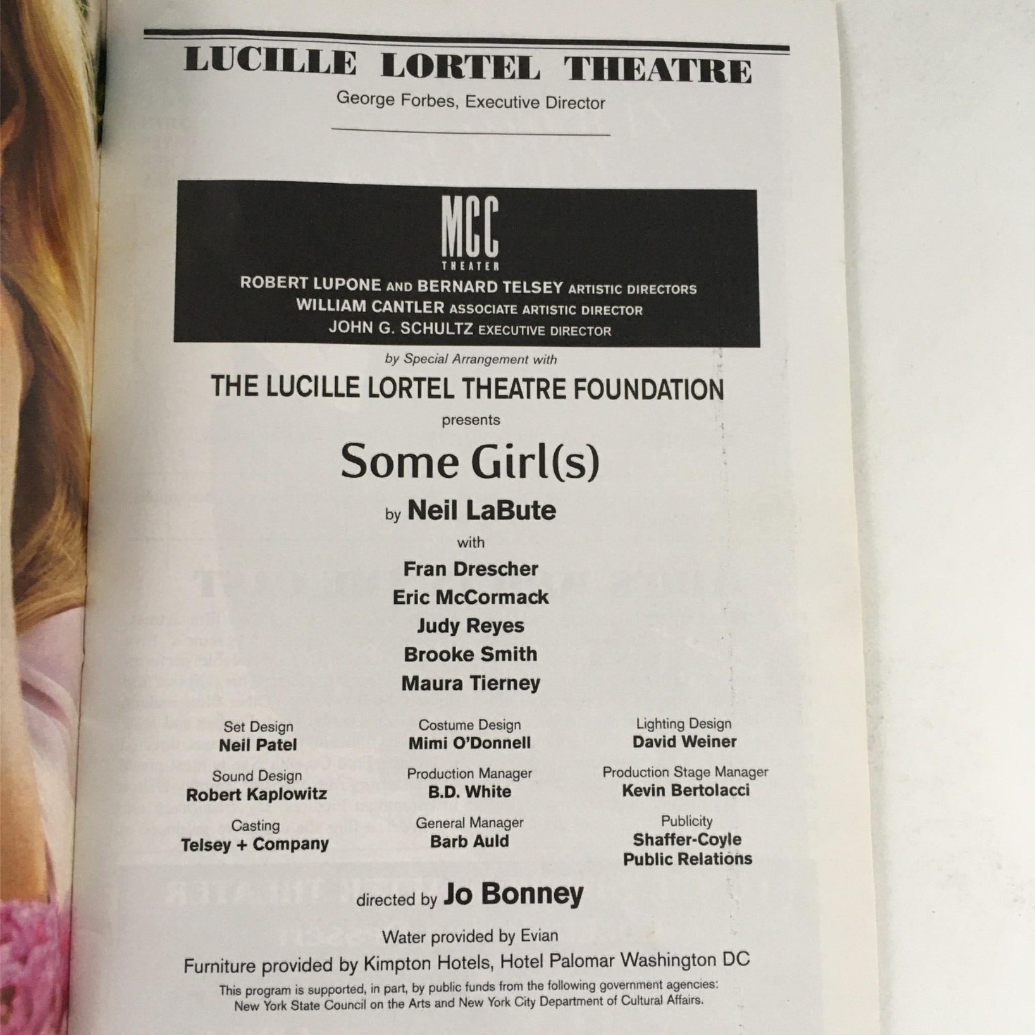 2006 Playbill Some Girl(s) by Neil LaBute, Jo Boney at Lucille Lortel Theatre