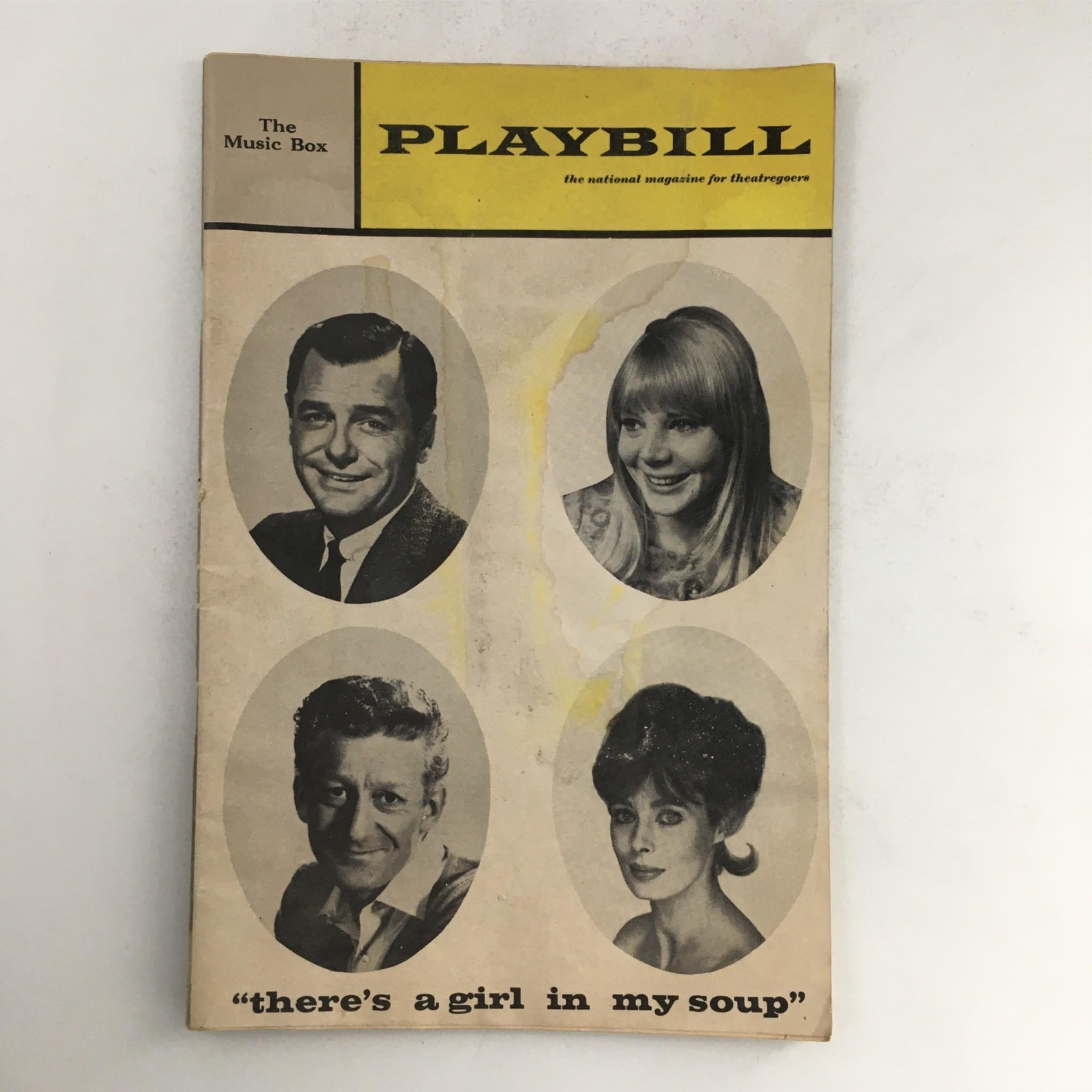 1967 Playbill There's A Girl In My Soup by Terence Frisby at The Music Box