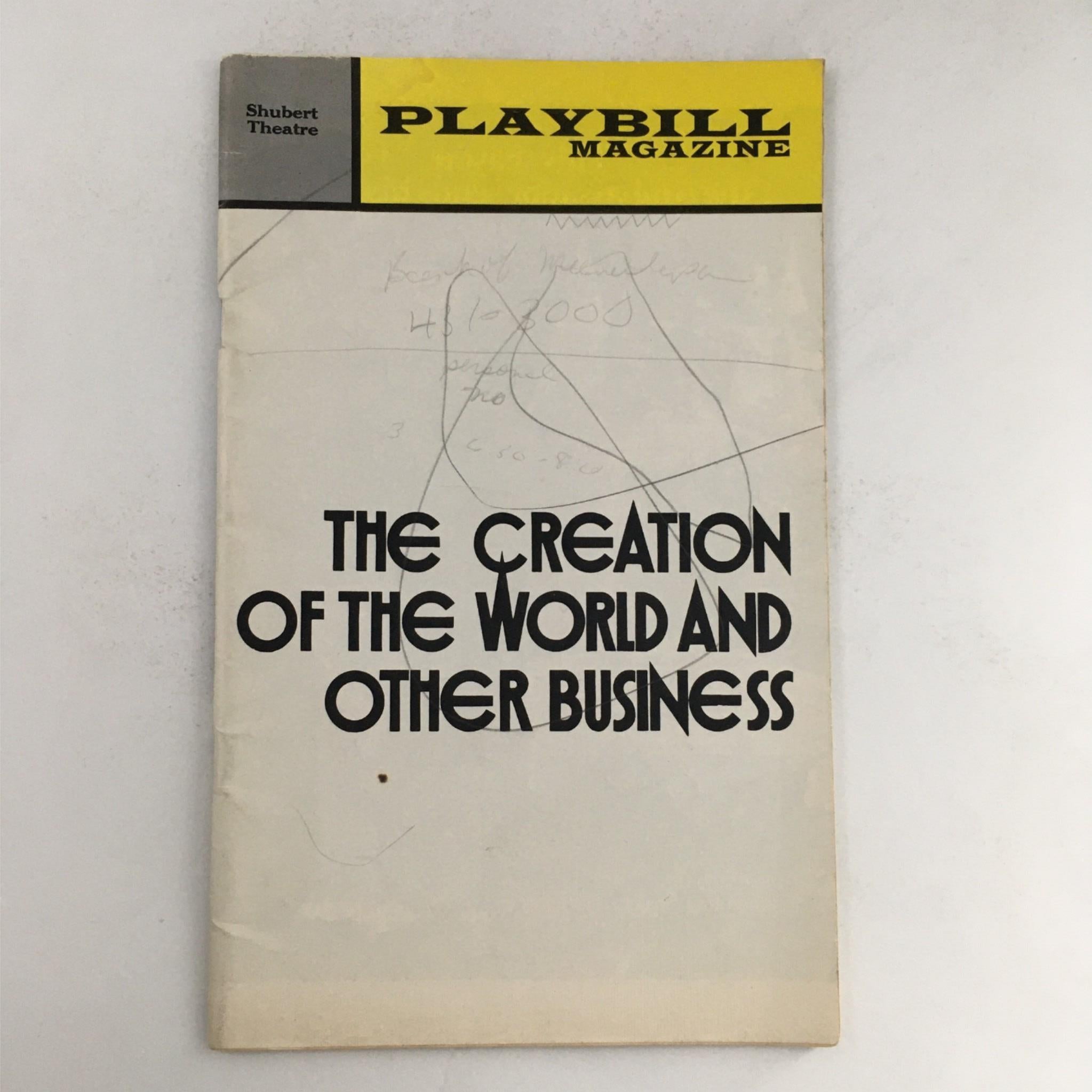 1972 Playbill The Creation Of The World And Other Business by Arthur Miller