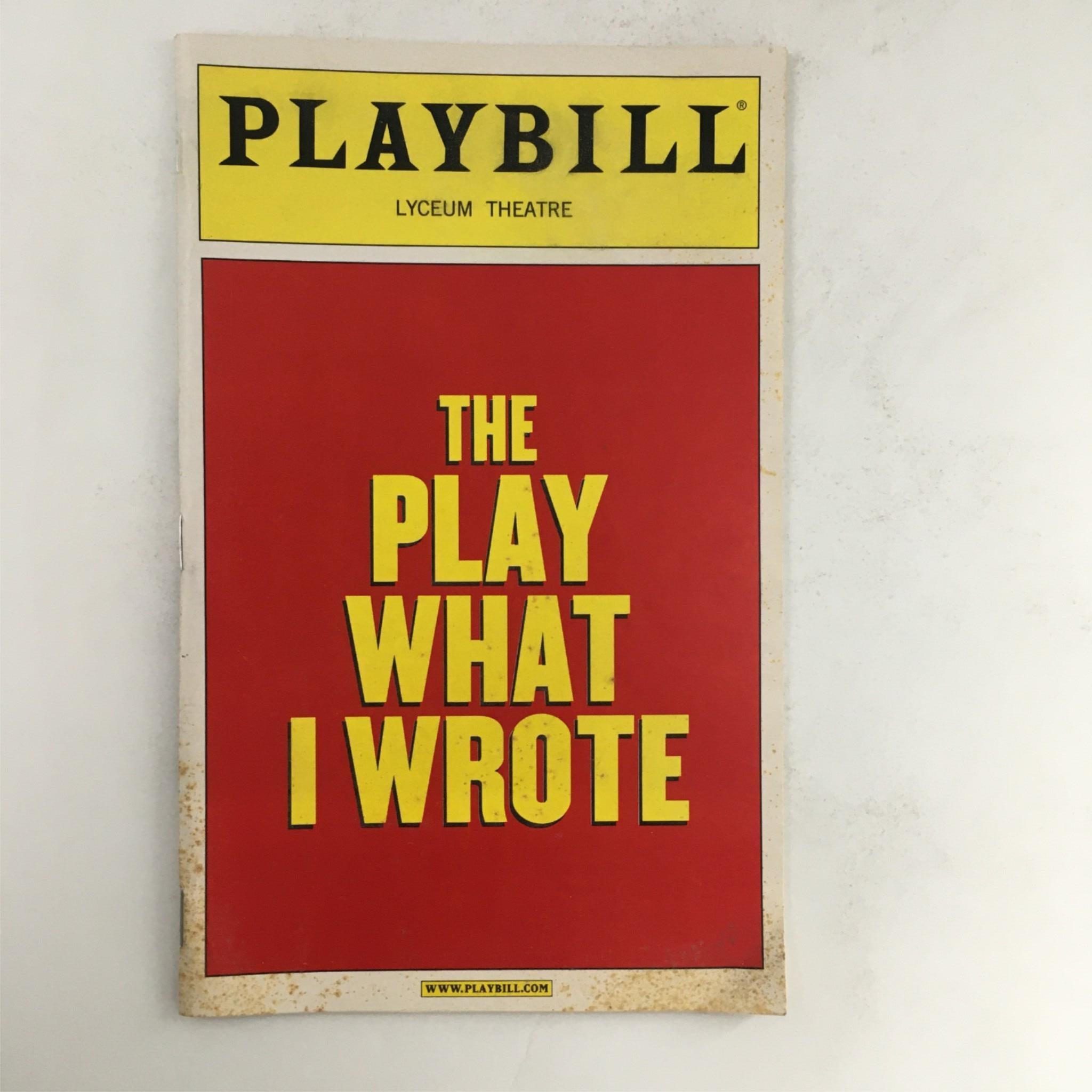 2003 Playbill The Play What I Wrote, Kenneth Branagh, Toby Jones, Lyceum Theatre