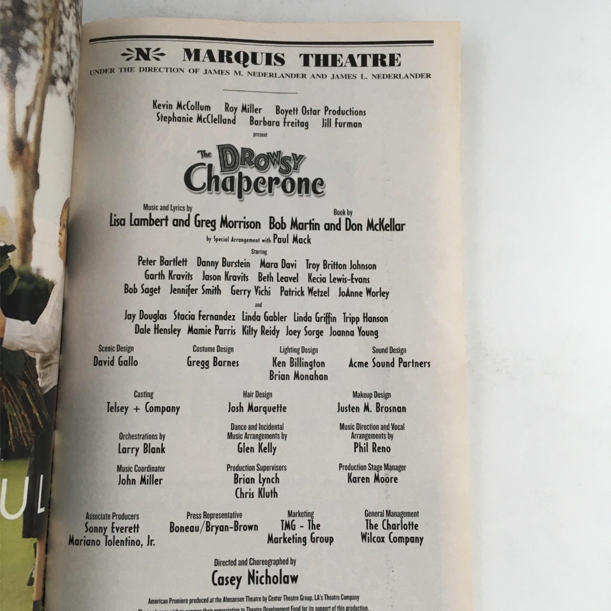 2007 Playbill The Drowsy Chaperone by Casey Nicholaw at Marquis Theatre