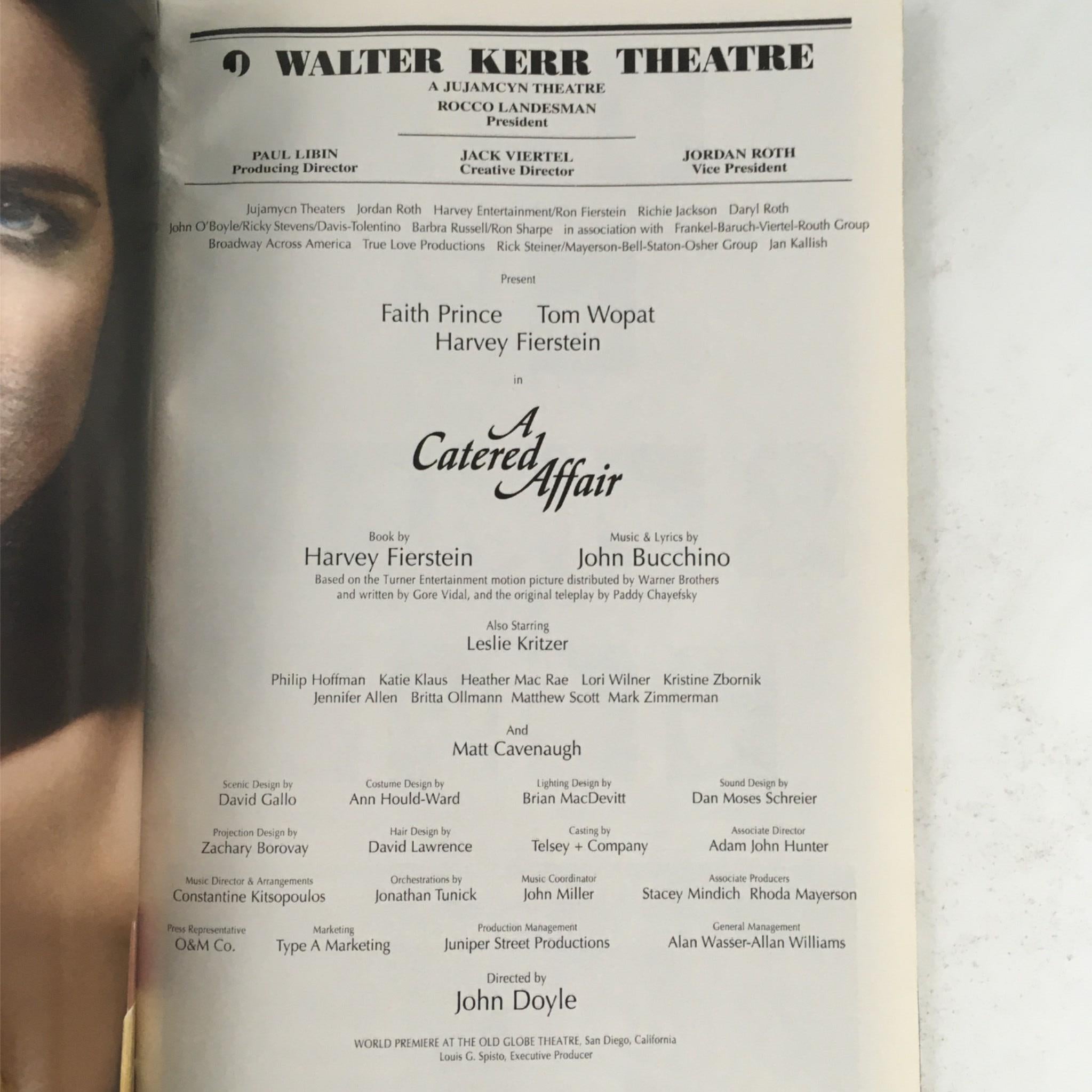 2008 Playbill A Catered Affair by John Doyle, Harvey Fiersten at Walter Kerr