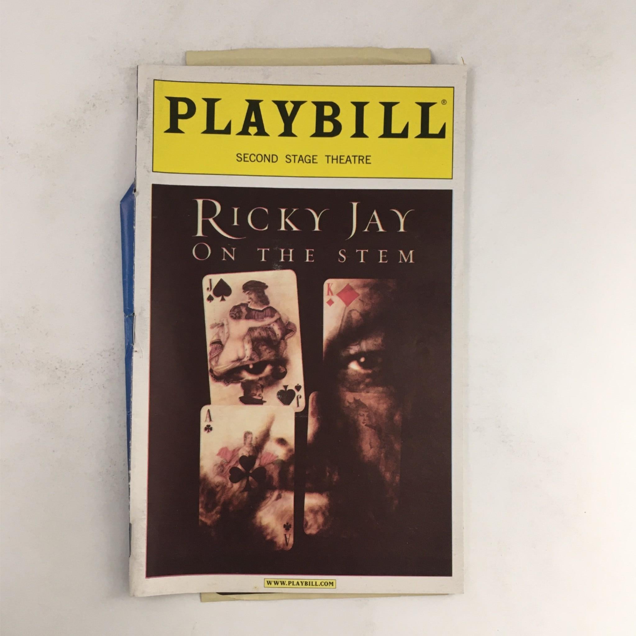 2002 Playbill Ricky Jay On The Stem by David Mamet, Peter Davis