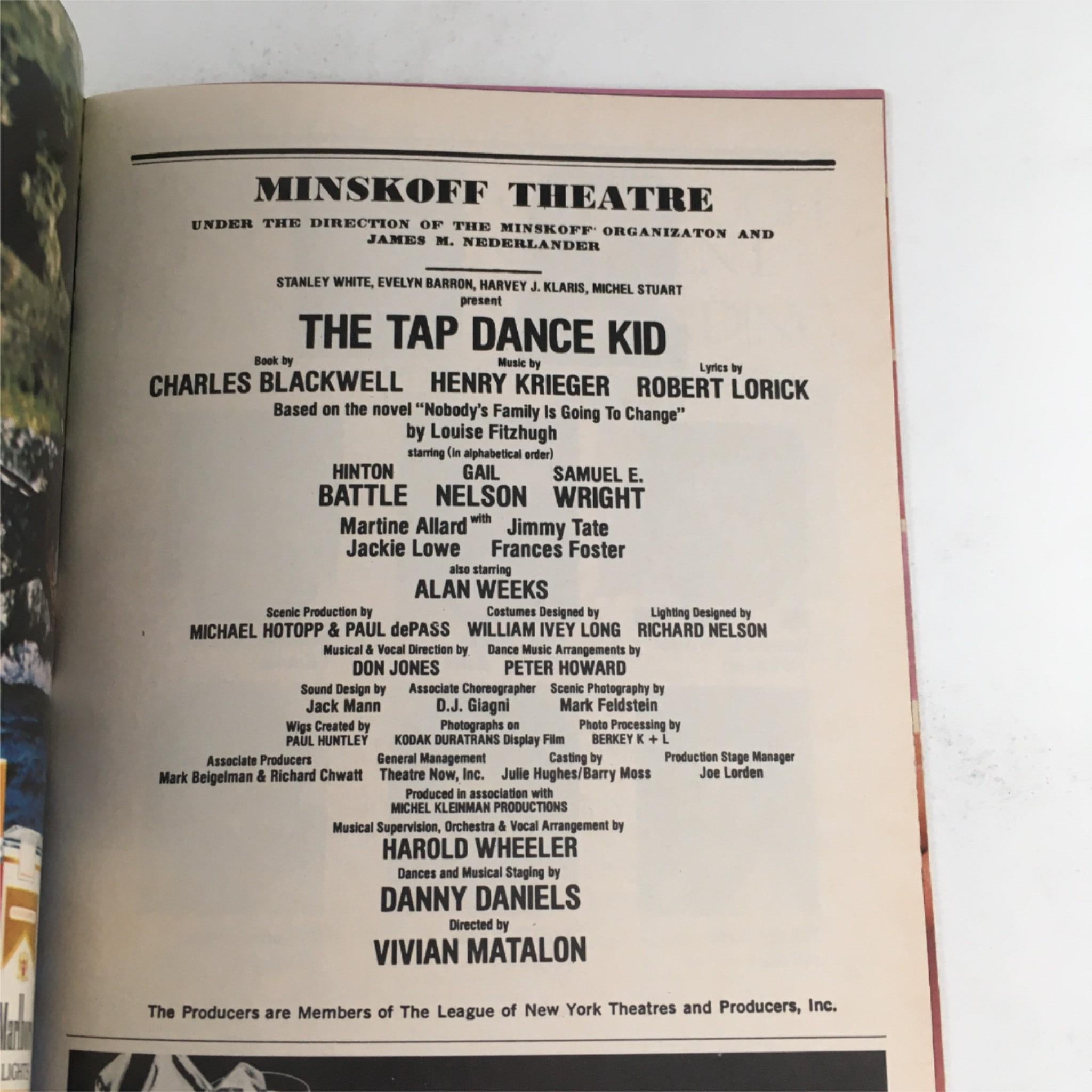 1984 Playbill The Tap Dance Kid by Vivian Matalon at Minskoff Theatre