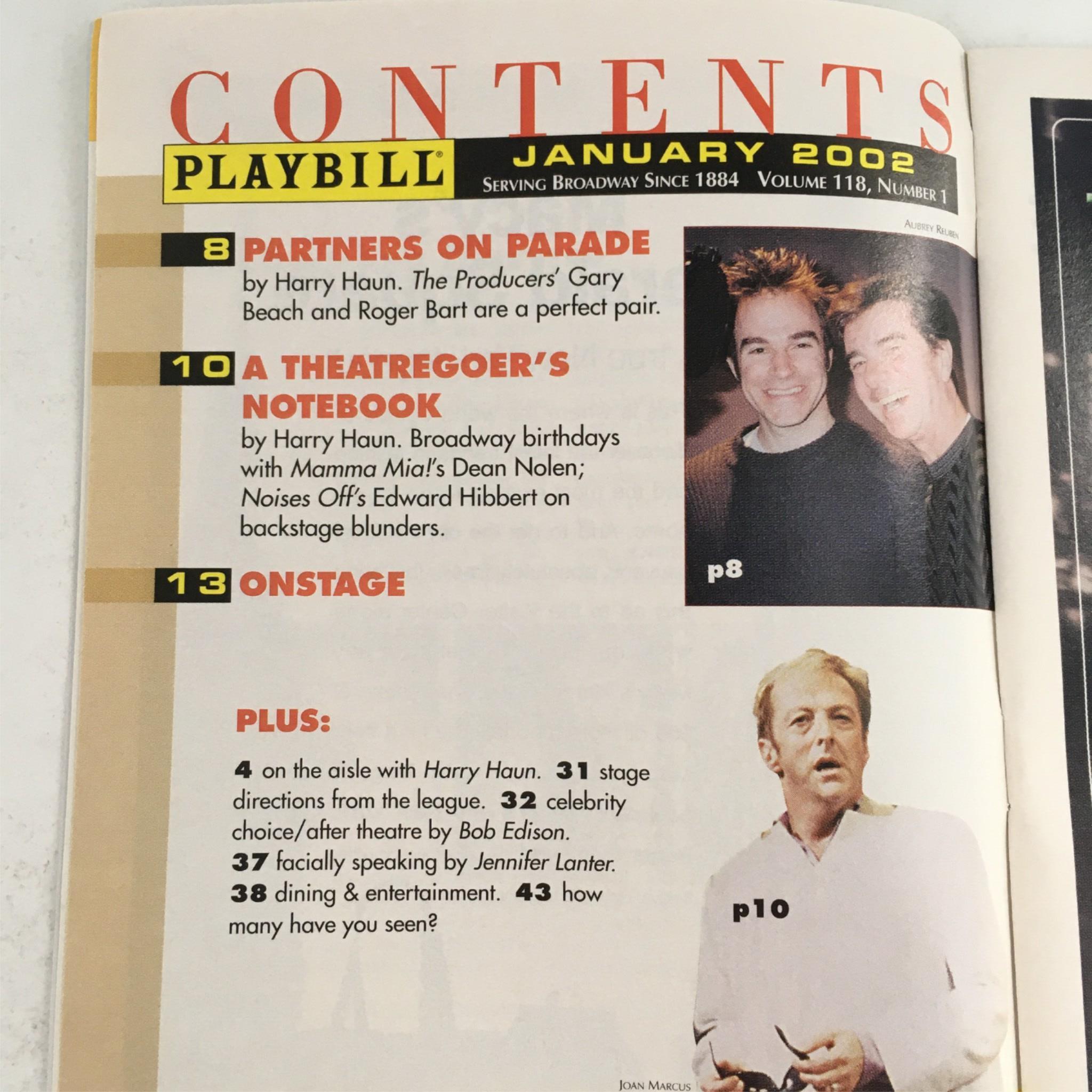 2002 Playbill Sorrows and Rejoicings by Athol Fugard at Second Stage Theatre