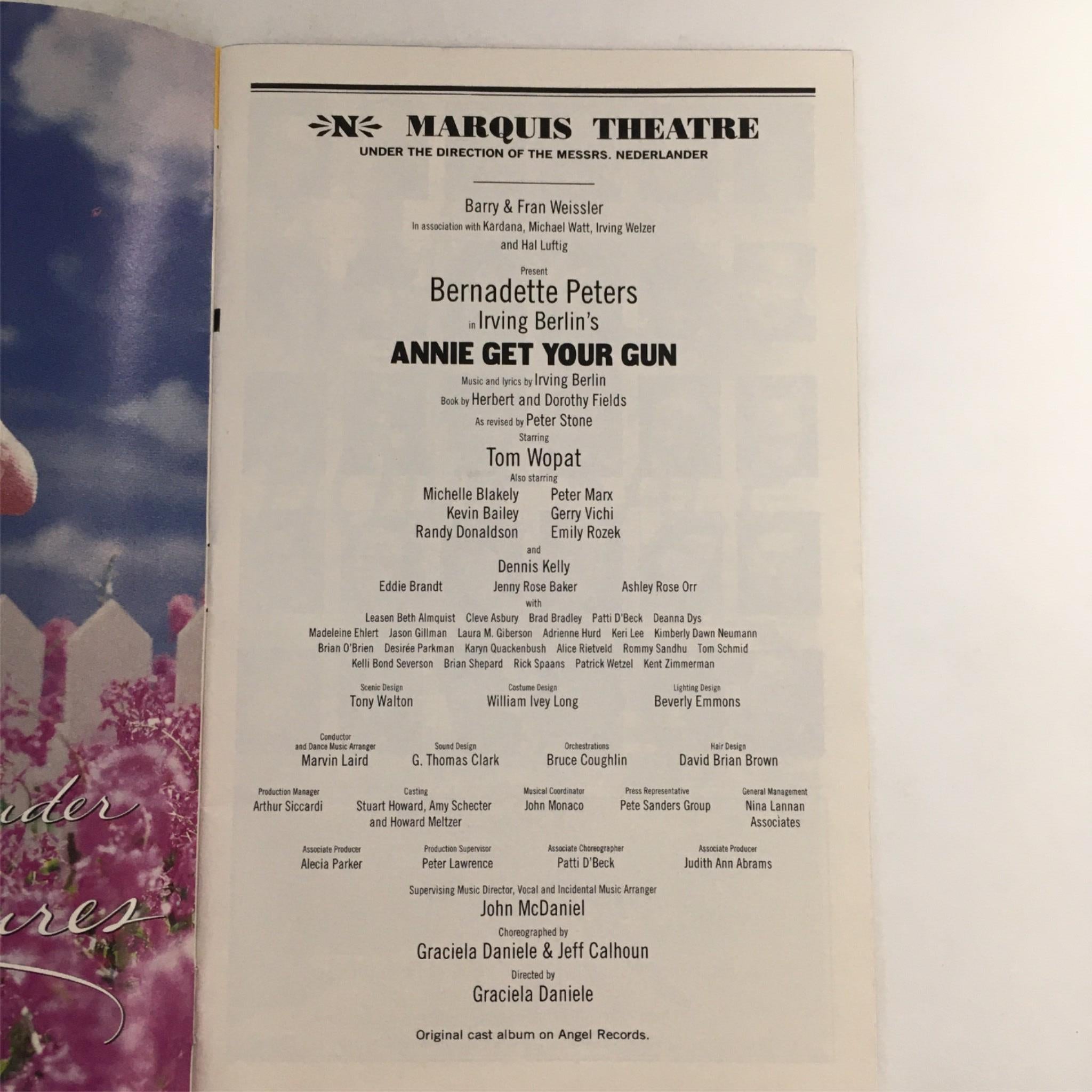 2000 Playbill Annie Get Your Gun by Irving Berlin, Graciela Daniele at Marquis