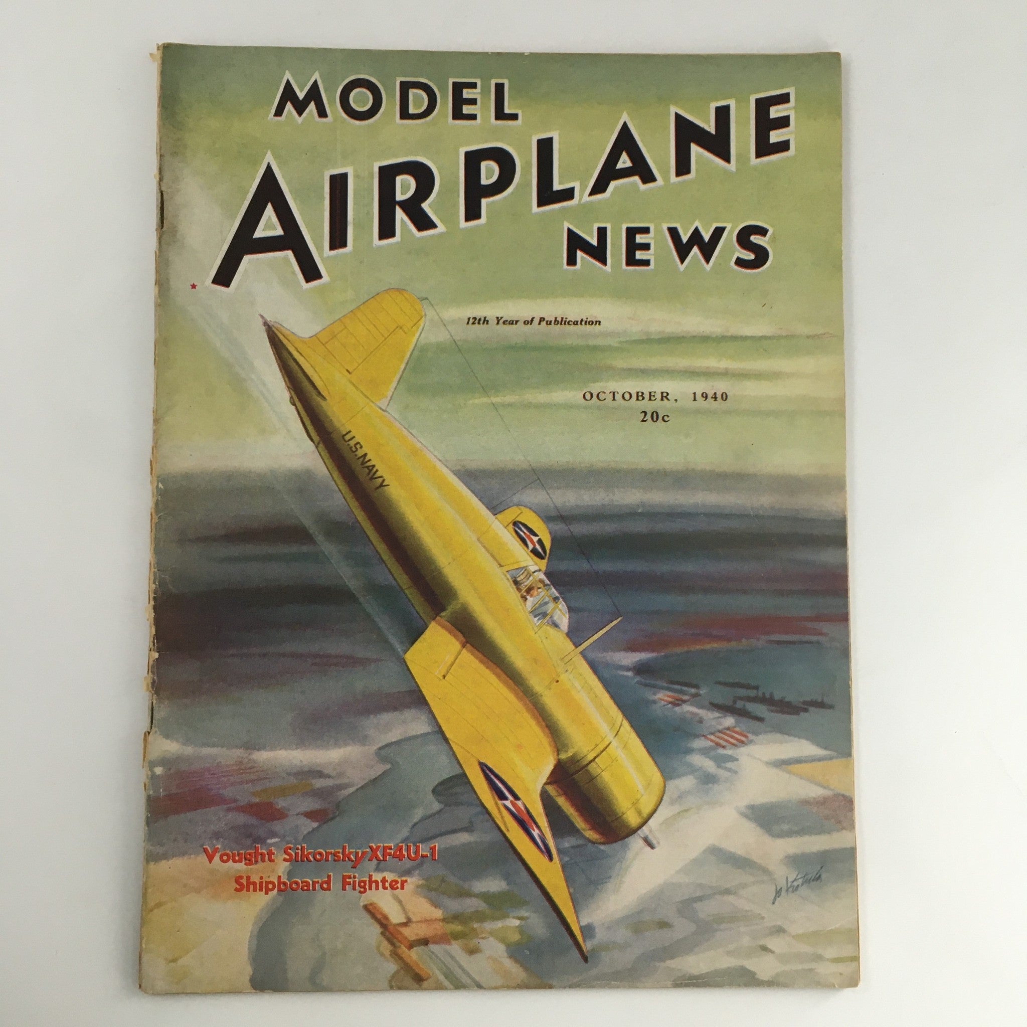 Model Airplane News Magazine October 1940 Vought Sikorsky XF4U-1 Shipboard