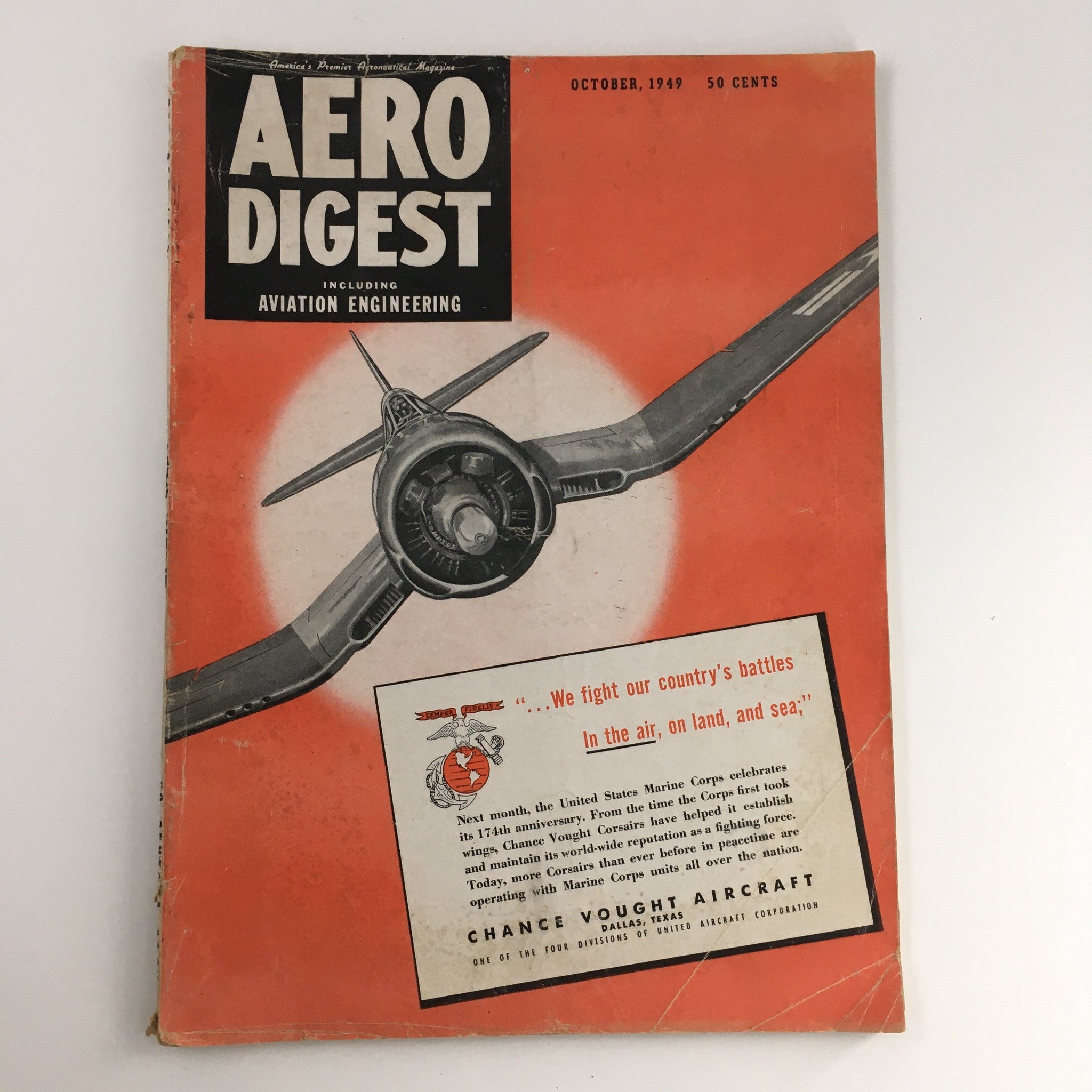 Aero Digest Magazine October 1949 Chance Vought Aircraft in Dallas Texas Feature