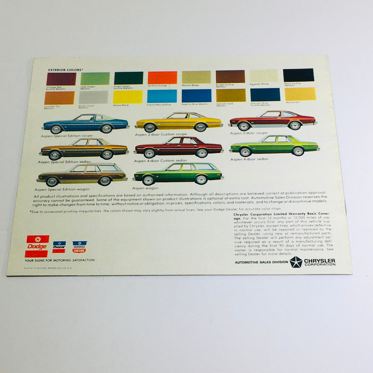 1977 Dodge Aspen Brochure