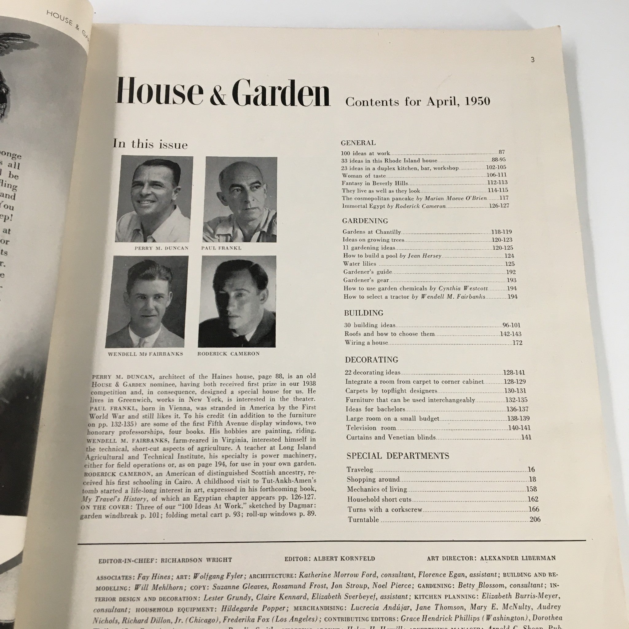 VTG House & Garden Magazine April 1950 The 100 Ideas at Work No Label