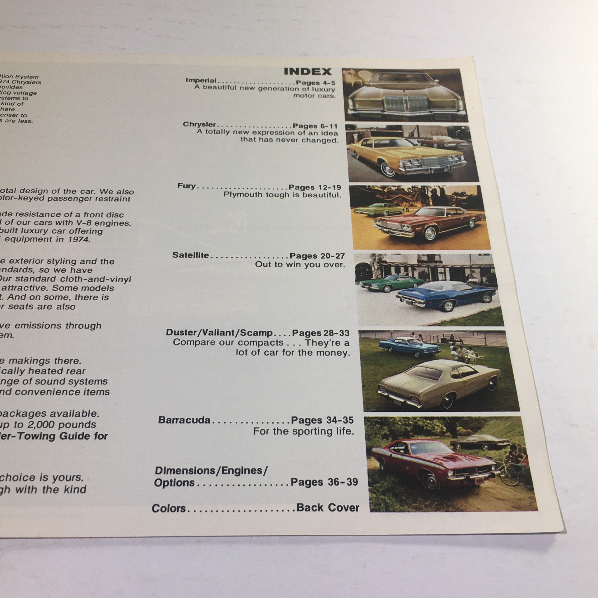 1974 Chrysler-Plymouth Imperial Fury Wagons Dealership Car Auto Brochure Catalog