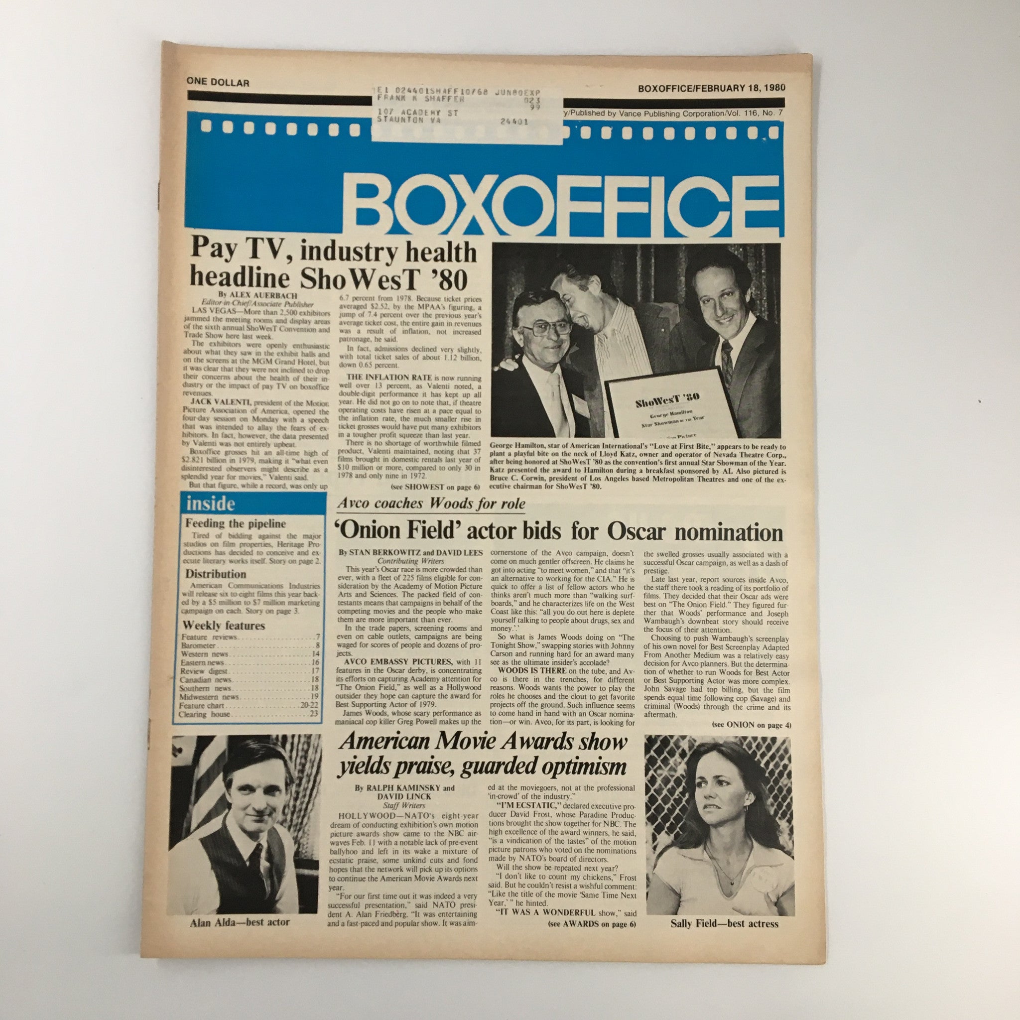 Box Office Magazine February 18 1980 George Hamilton Star of Love at First Bite