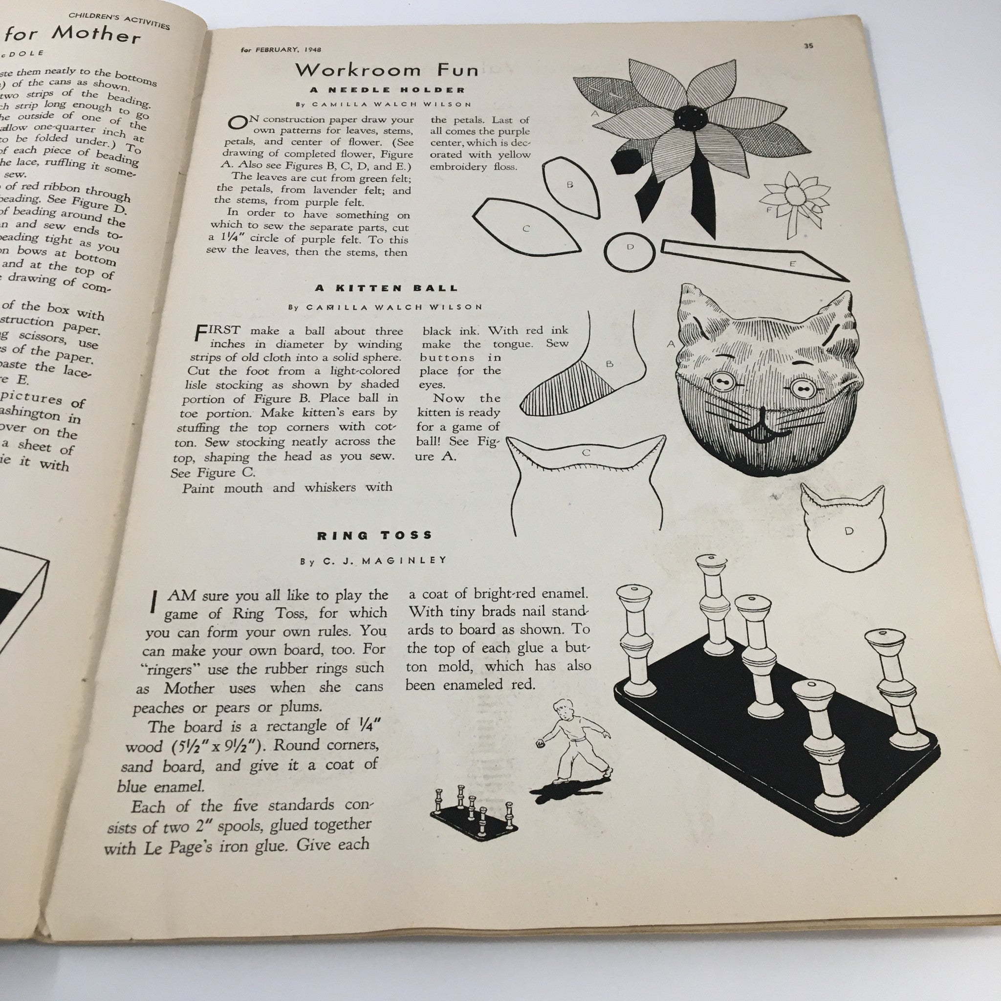 Children's Activities Magazine February 1948 Directed Play & Moulds Characters