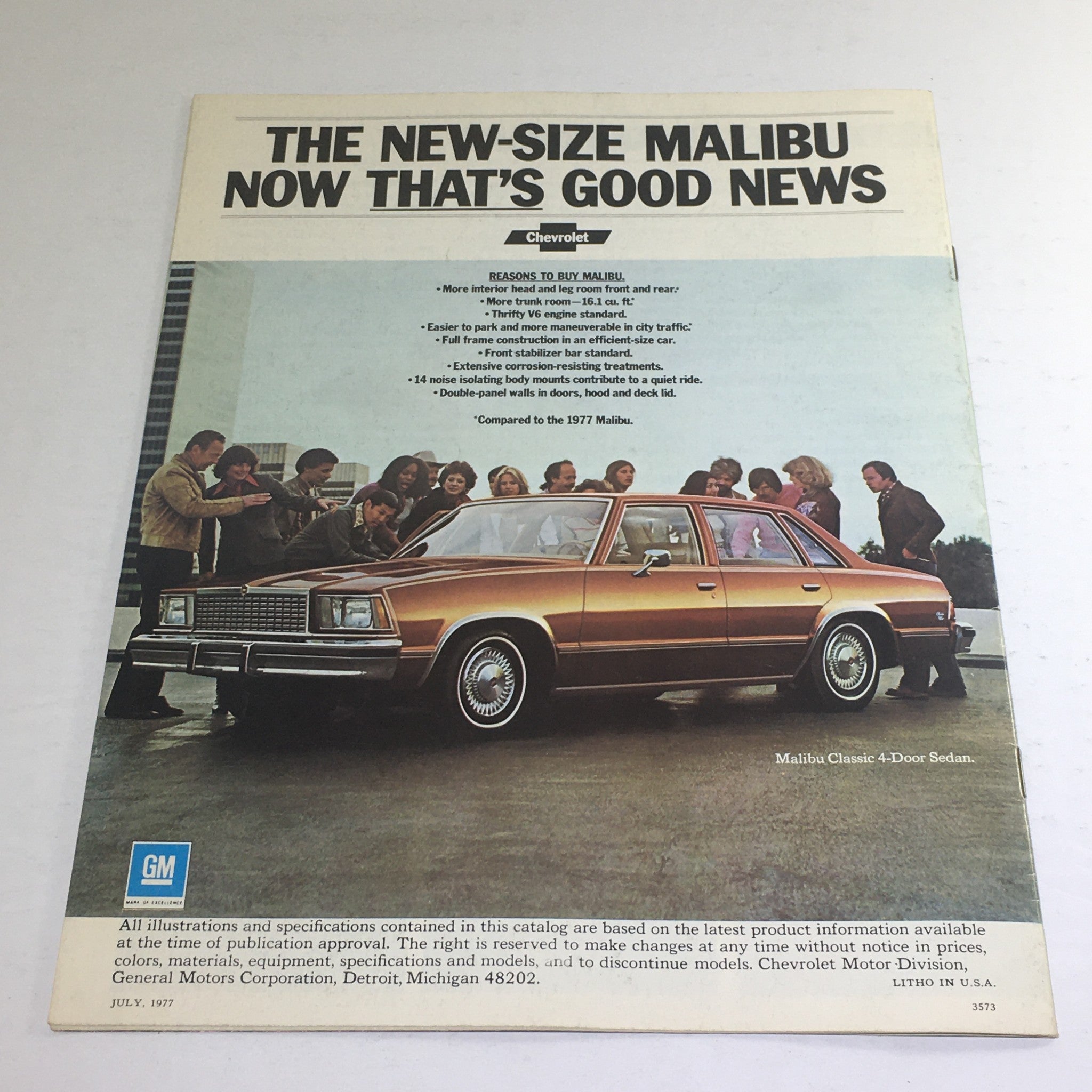 1978 Chevrolet New-Size Malibu Squire Dealership Car Auto Brochure Catalog