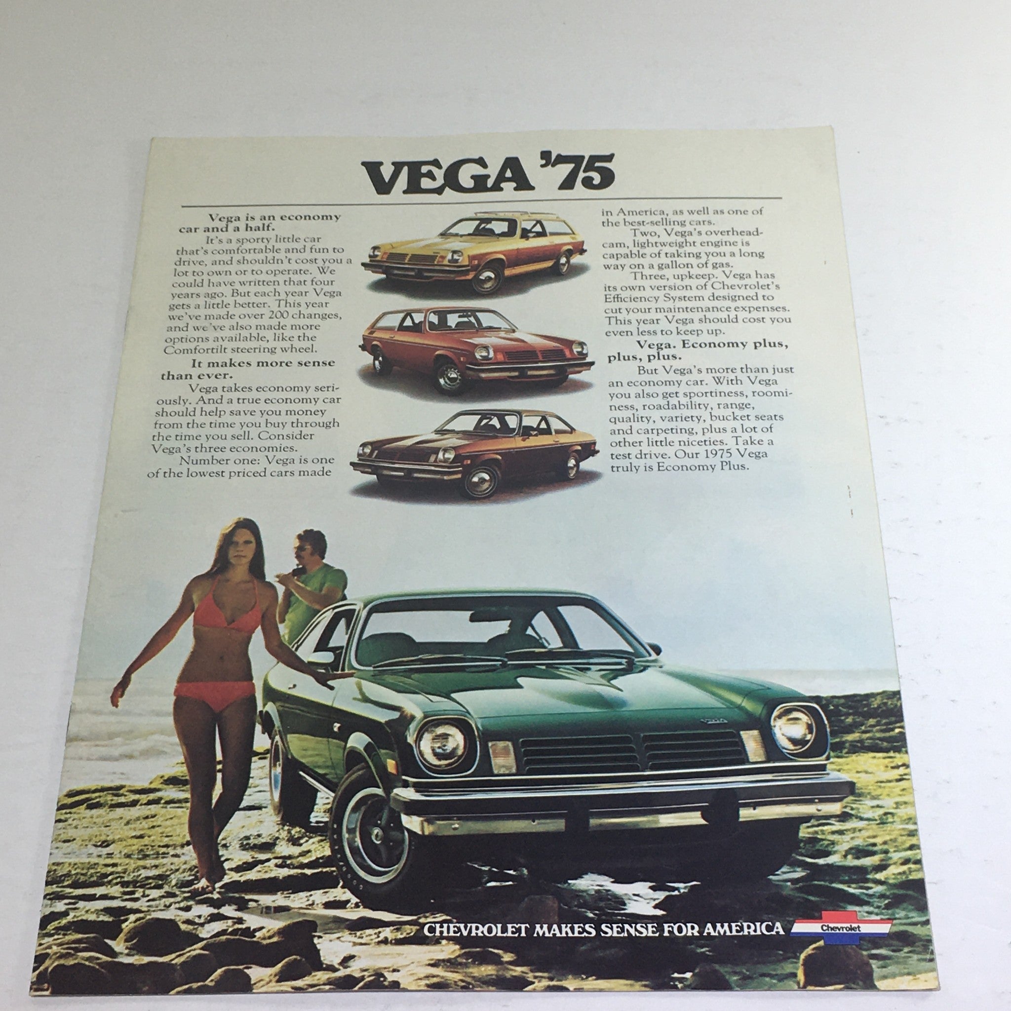 1975 Chevrolet Vega Economy Sedan Coupe Dealership Car Auto Brochure Catalog