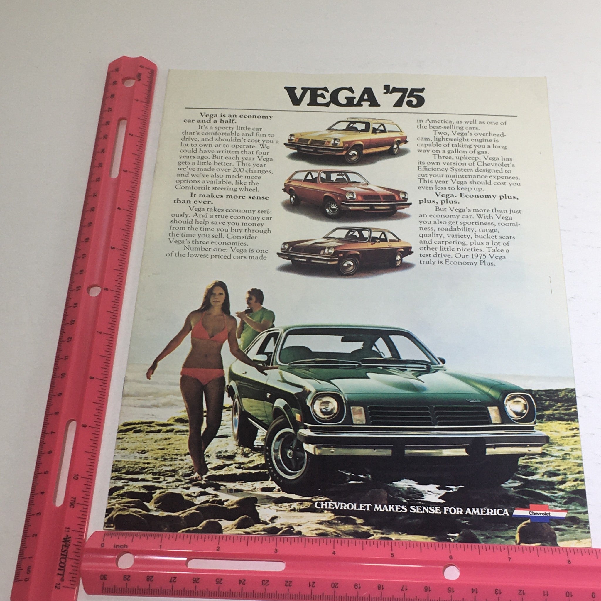 1975 Chevrolet Vega Economy Sedan Coupe Dealership Car Auto Brochure Catalog